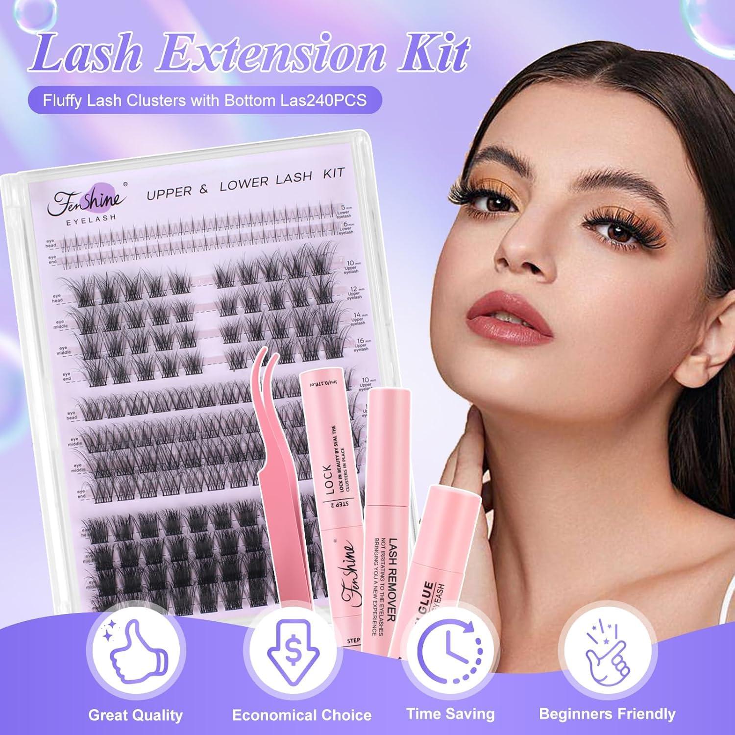 Kit de Pestañas Falsas Fenshine 3D WISPY 10-16mm 4 en 1