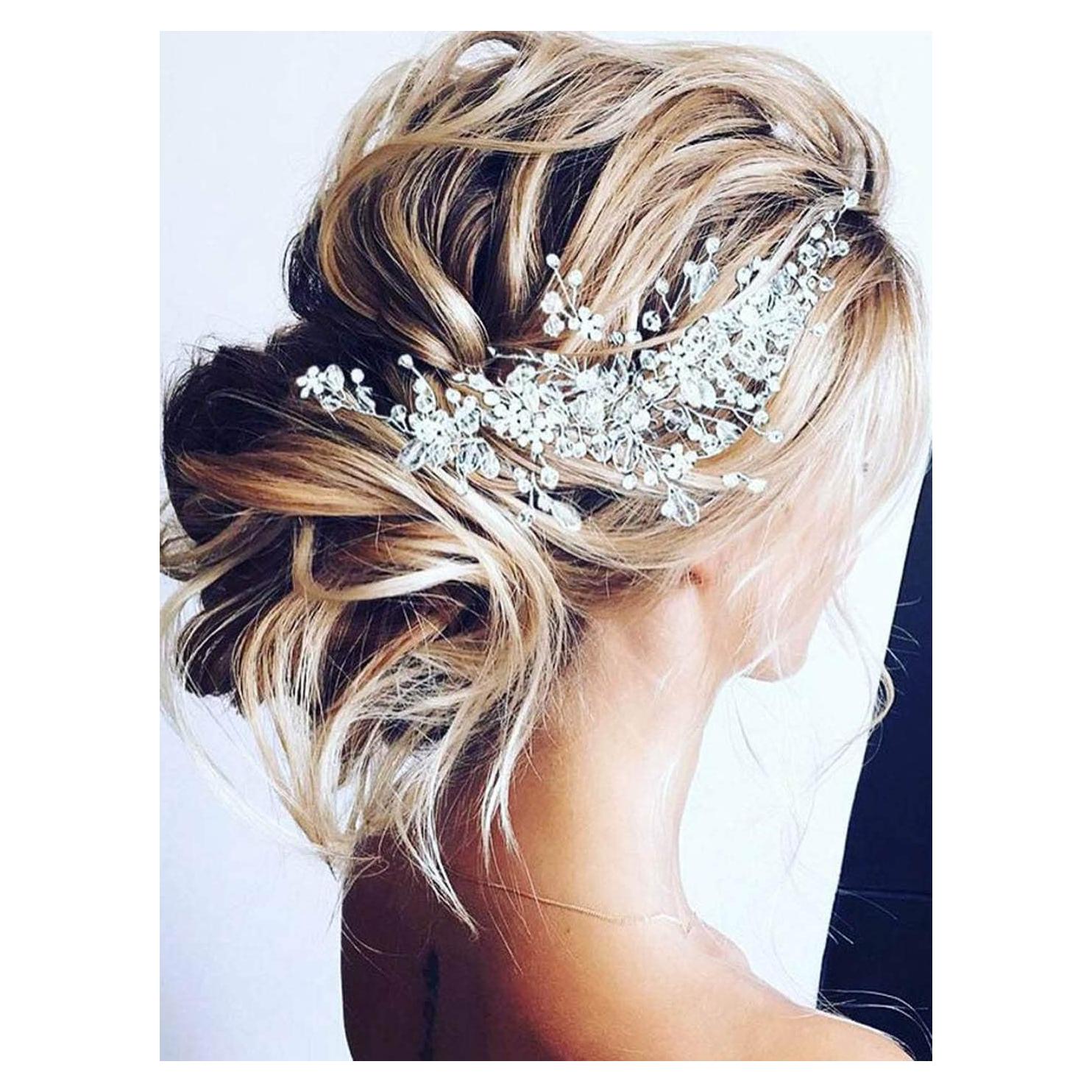 Diadema de Boda Unicra de Cristal y Flores - Oro