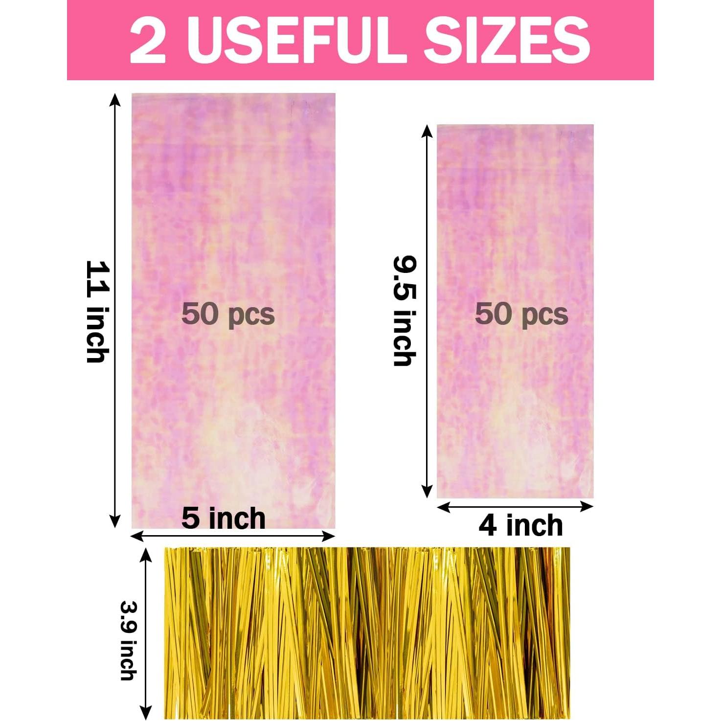 Bolsas de Celofán Iridiscentes Labeol 100pcs 2 Tamaños