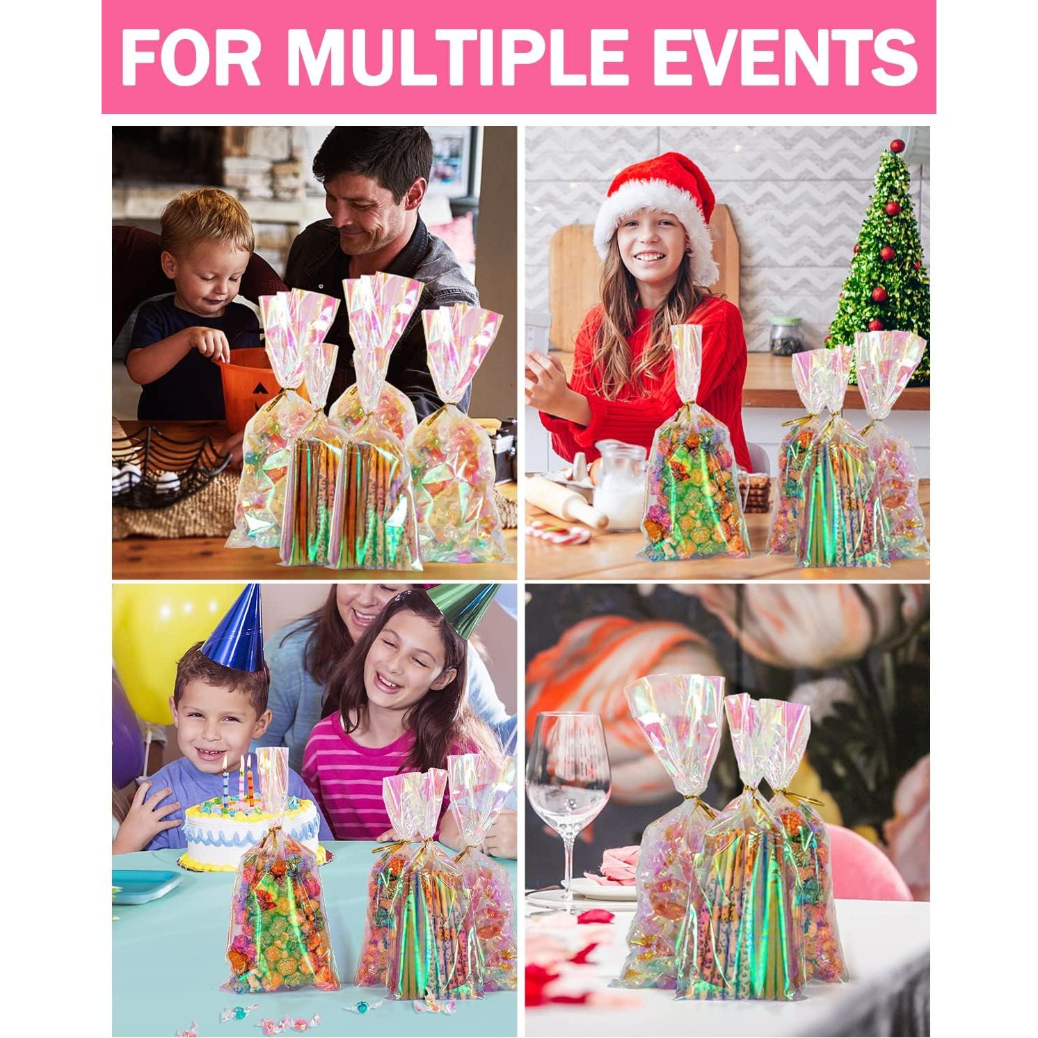 Bolsas de Celofán Iridiscentes Labeol 100pcs 2 Tamaños