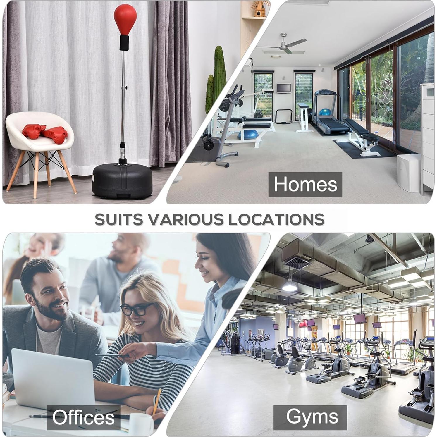 Saco de Boxeo Soozier Ajustable con Guantes - Rojo