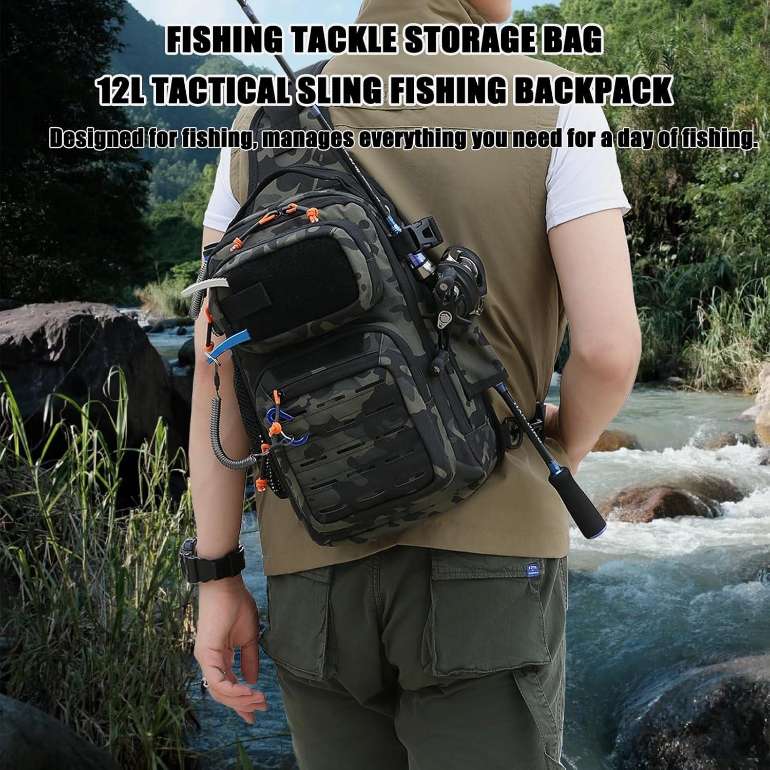 Mochila de Pesca Aocmpxs 12L Impermeable con Parche EE. UU.