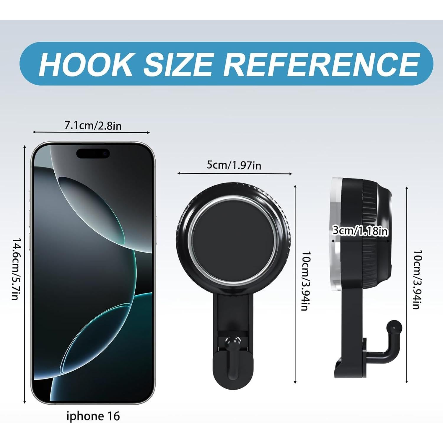 Gancho de Ventosa Lvingmax Negro 5 kg para Baño y Cocina