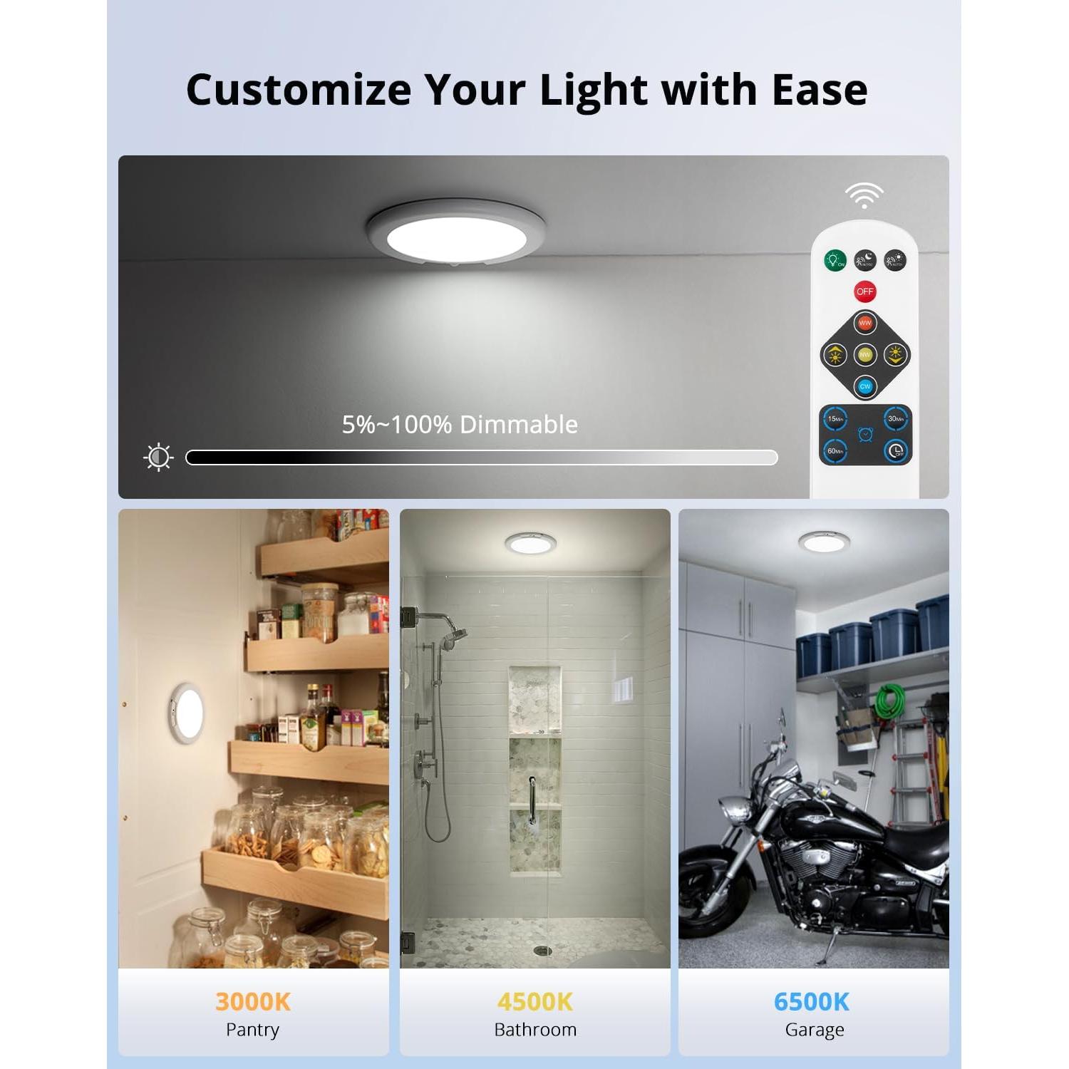 Luz de Ducha LED Recargable Combuh B5 19 cm 3 Colores