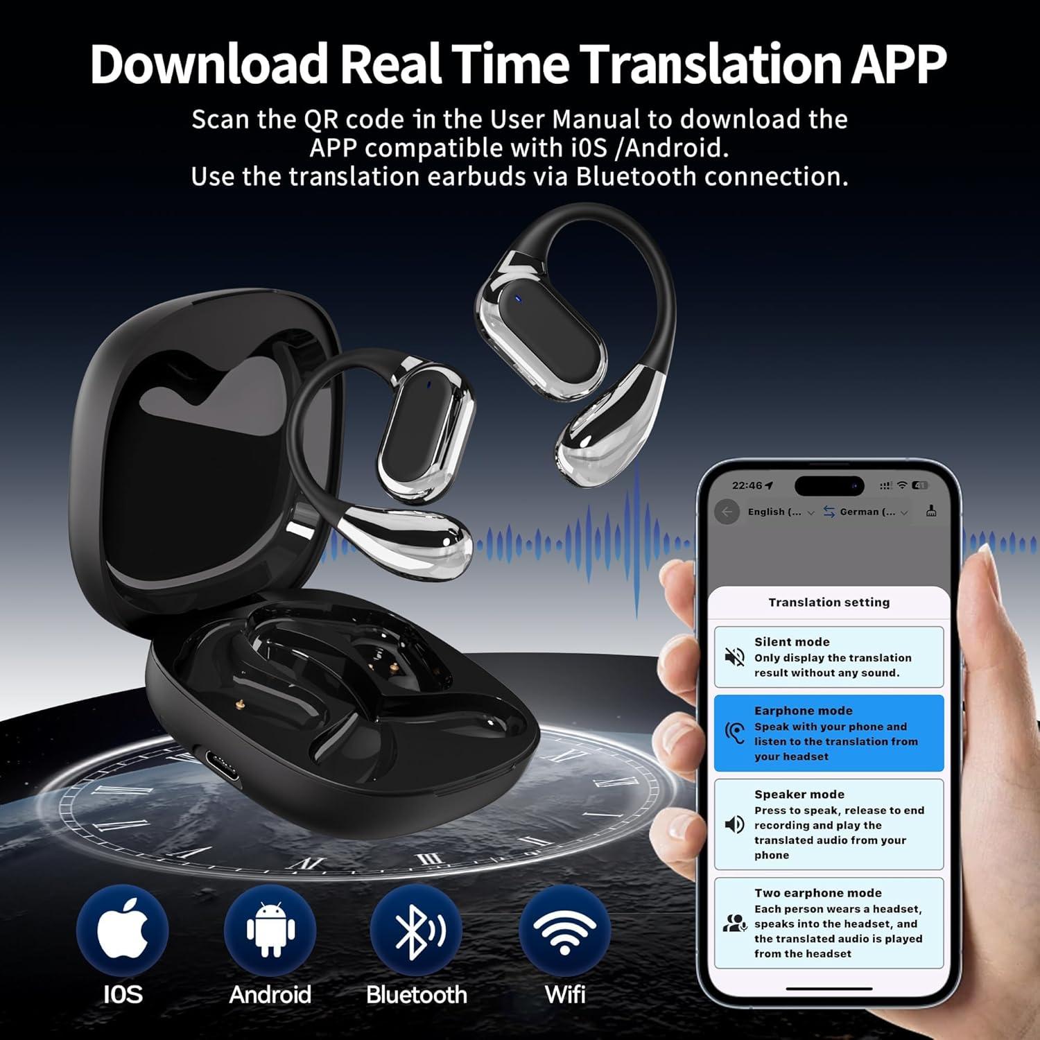 Auriculares Inalámbricos Traductores TOUSBUS Q18 144 Idiomas