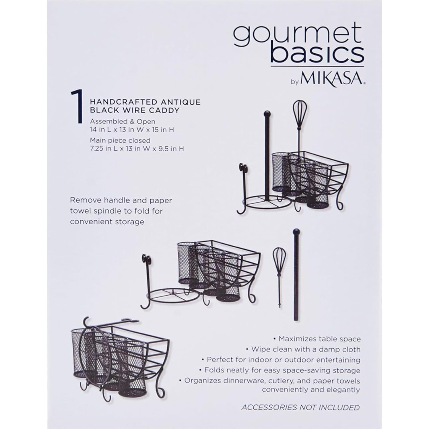 Caddy de Almacenamiento Gourmet Basics by Mikasa Avilla Negro