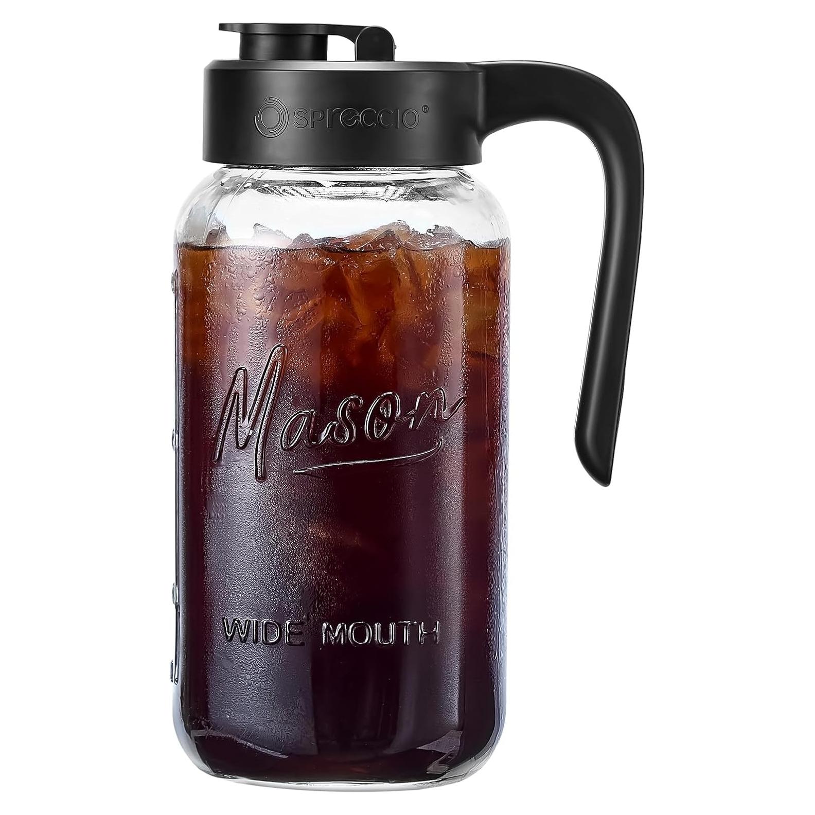 Jarra de Mason Spreccio 2 cuartos vidrio hermético negro