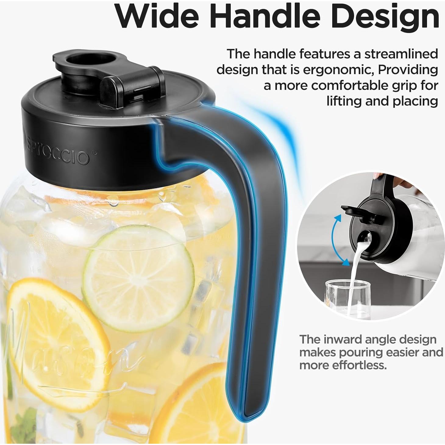 Jarra de Mason Spreccio 2 cuartos vidrio hermético negro