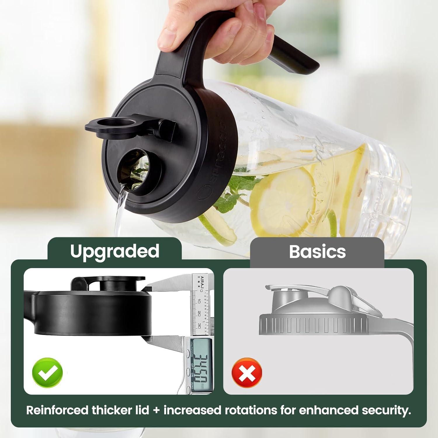 Jarra de Mason Spreccio 2 cuartos vidrio hermético negro