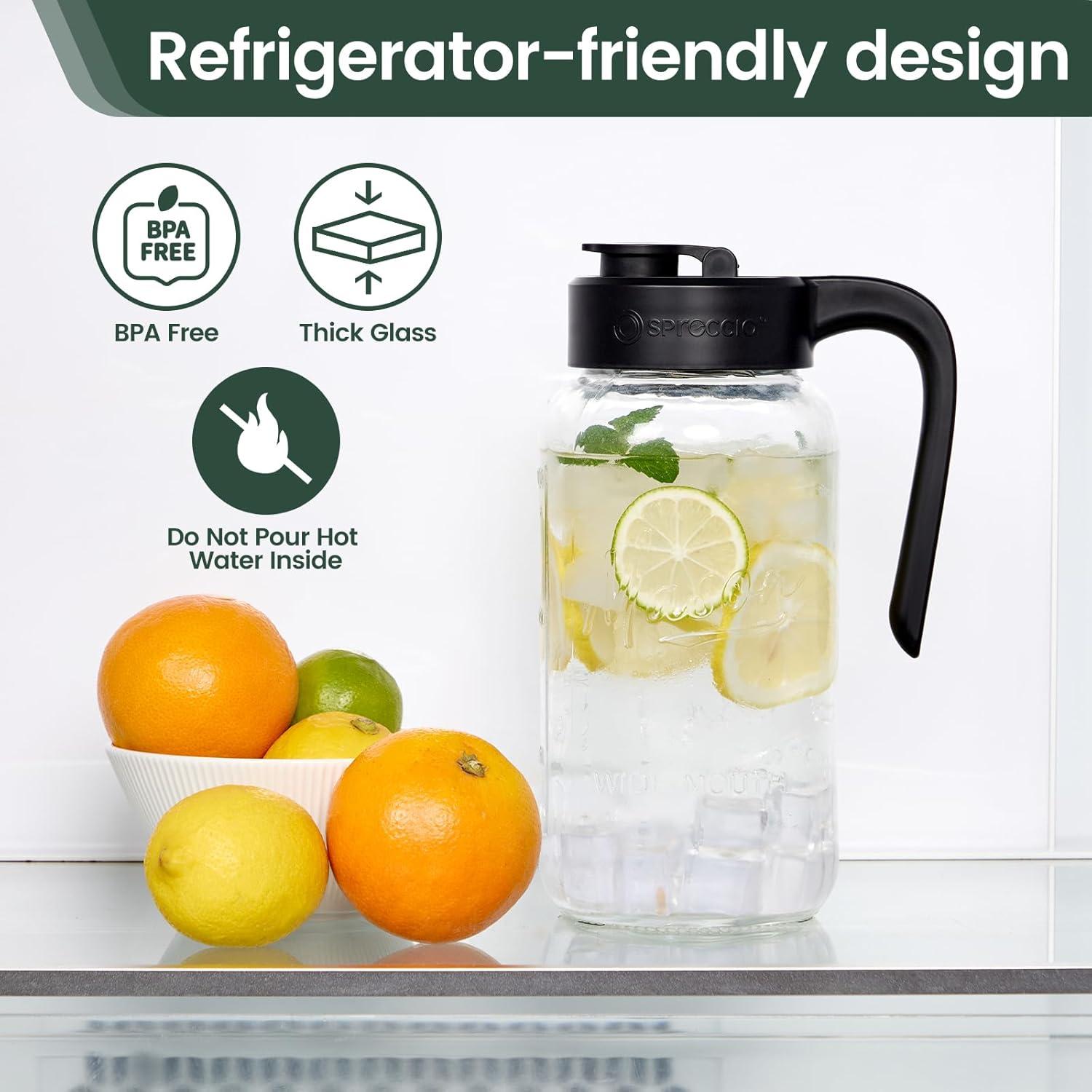 Jarra de Mason Spreccio 2 cuartos vidrio hermético negro