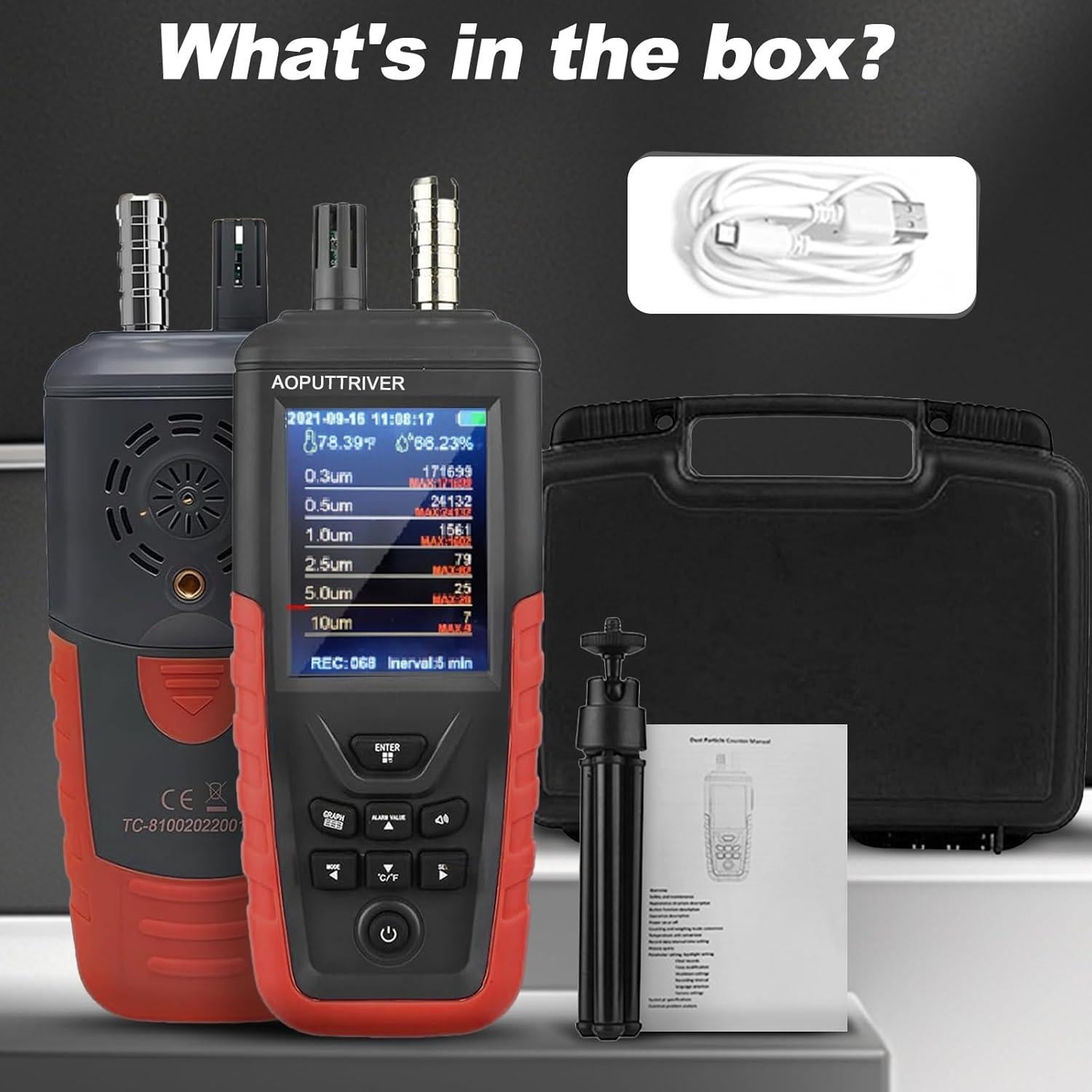 Contador de Partículas AOPUTTRIVER TC-8200 PM2.5 1000µg/m³