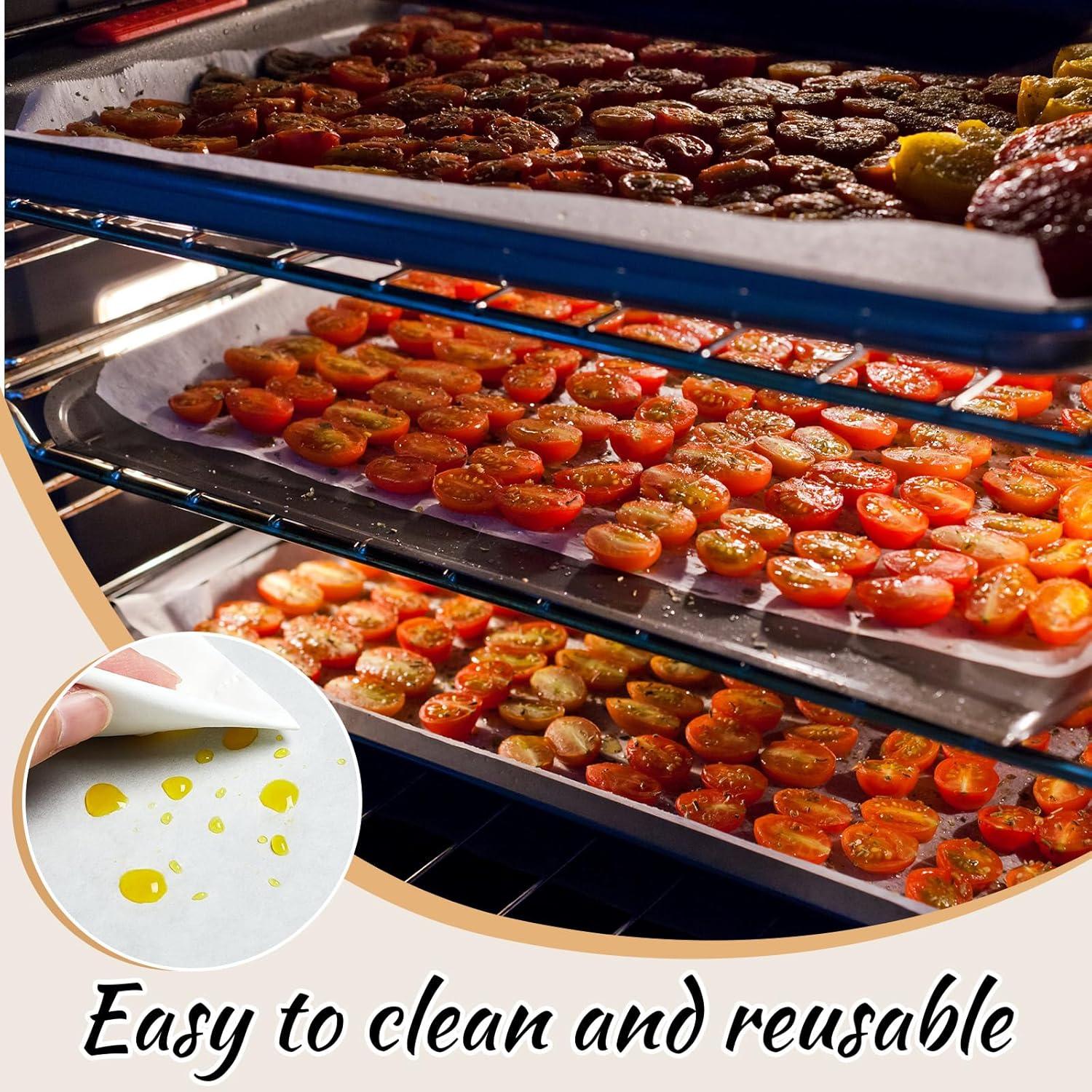 Lincia 200 Tapetes de Papel Pergamino para Deshidratador Mediano