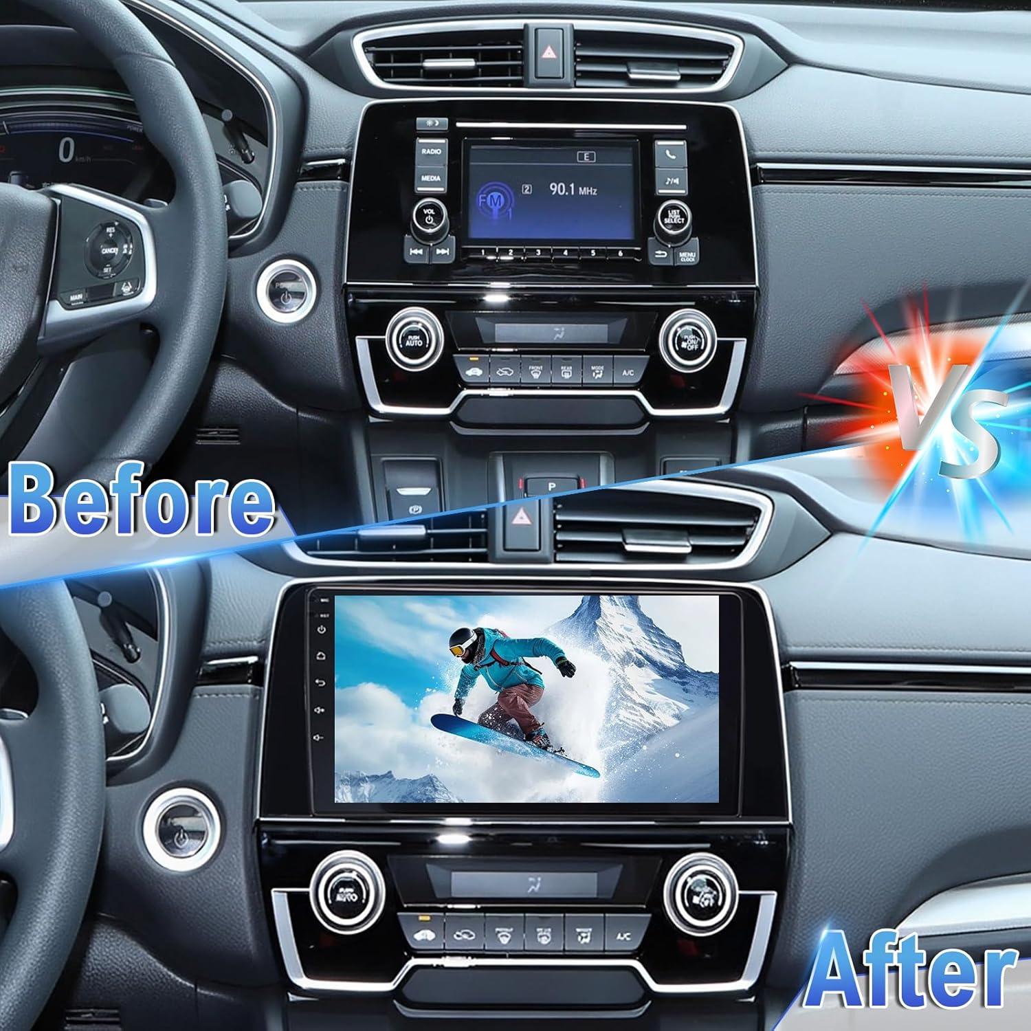 Radio Doble Din Android 14 Slakerbe 9" GPS Carplay Honda CRV