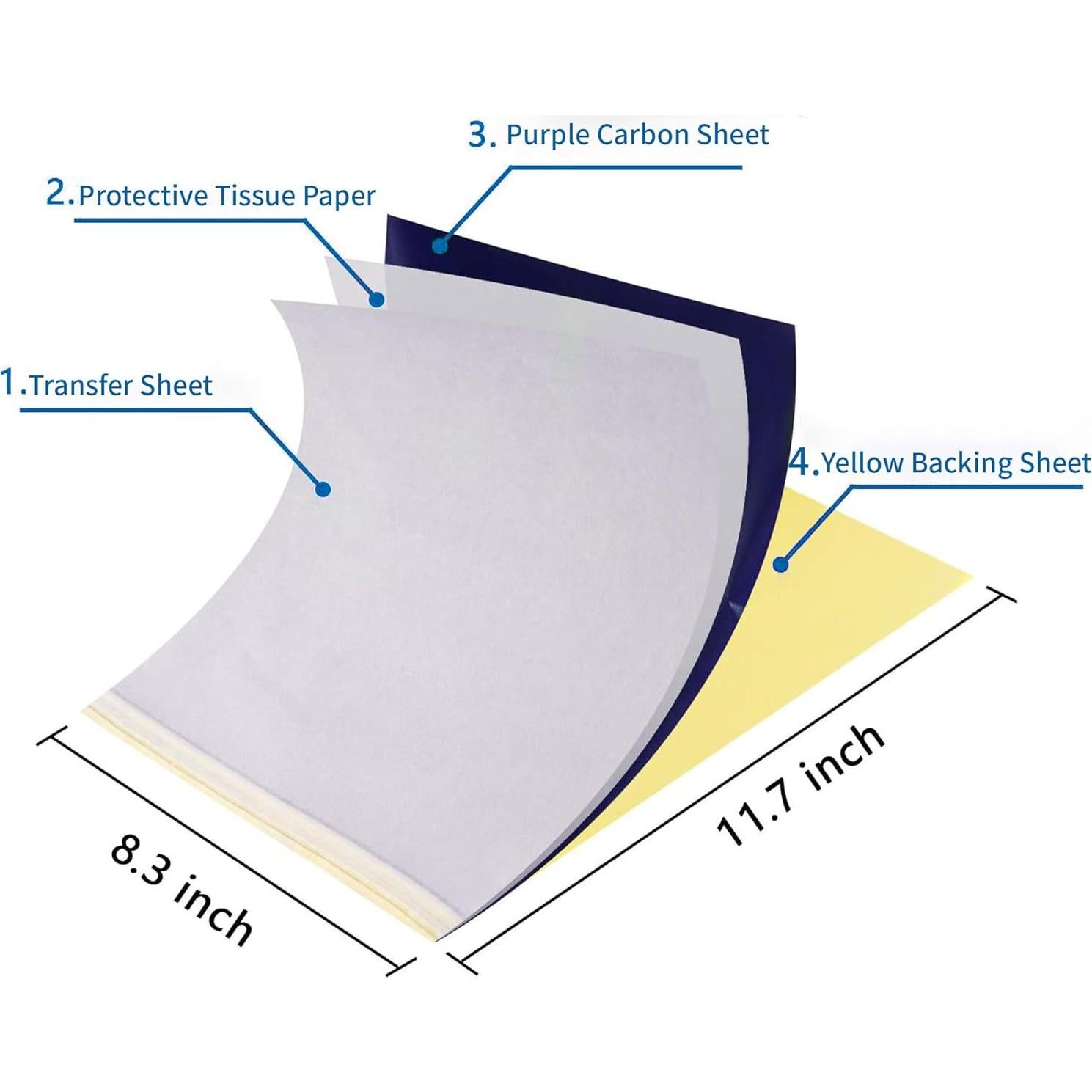 Kit de Práctica de Tatuaje Poseidon - 6 Pieles Silicona 15x20cm + 20 Papeles A4