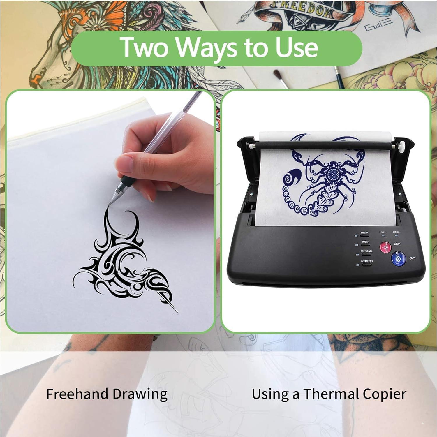 Kit de Práctica de Tatuaje Poseidon - 6 Pieles Silicona 15x20cm + 20 Papeles A4