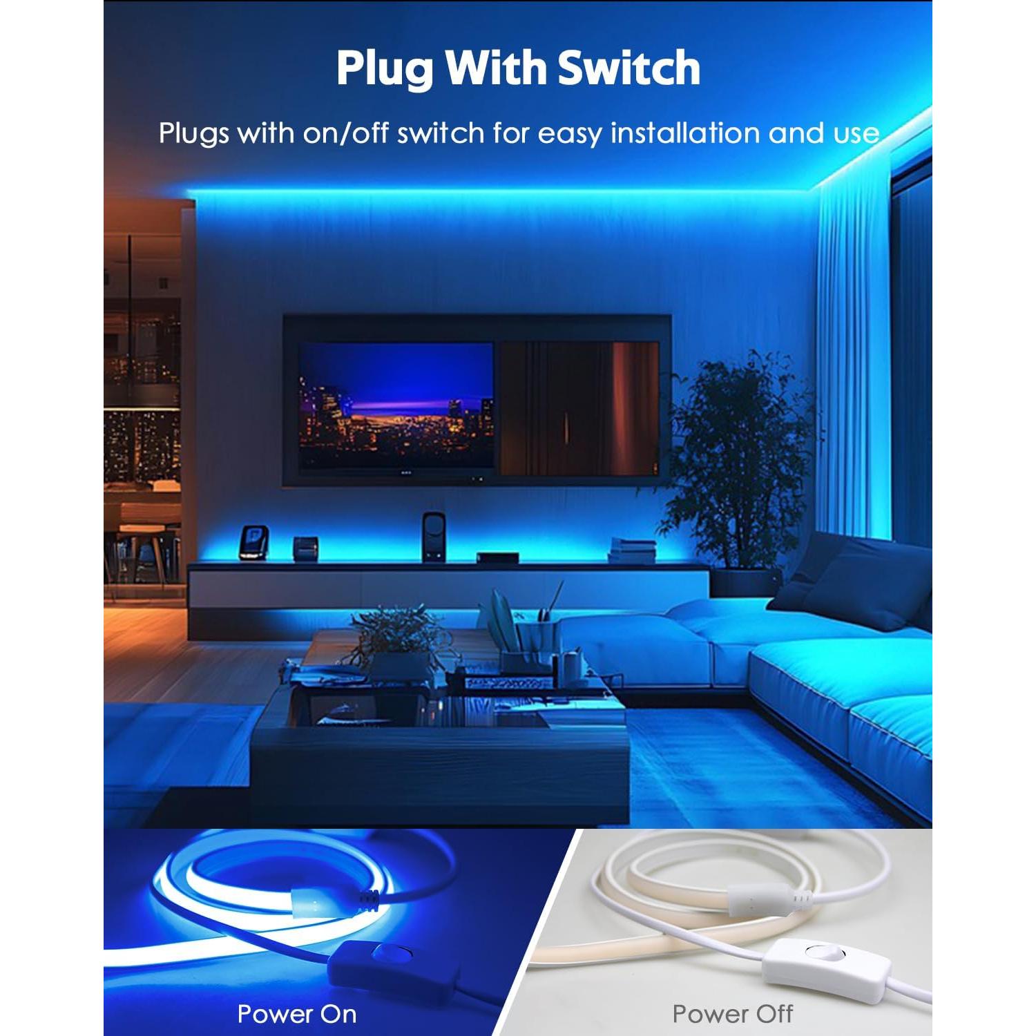 Tira de LED COB Azul 5M 288 LEDs/M IP67 para Exteriores