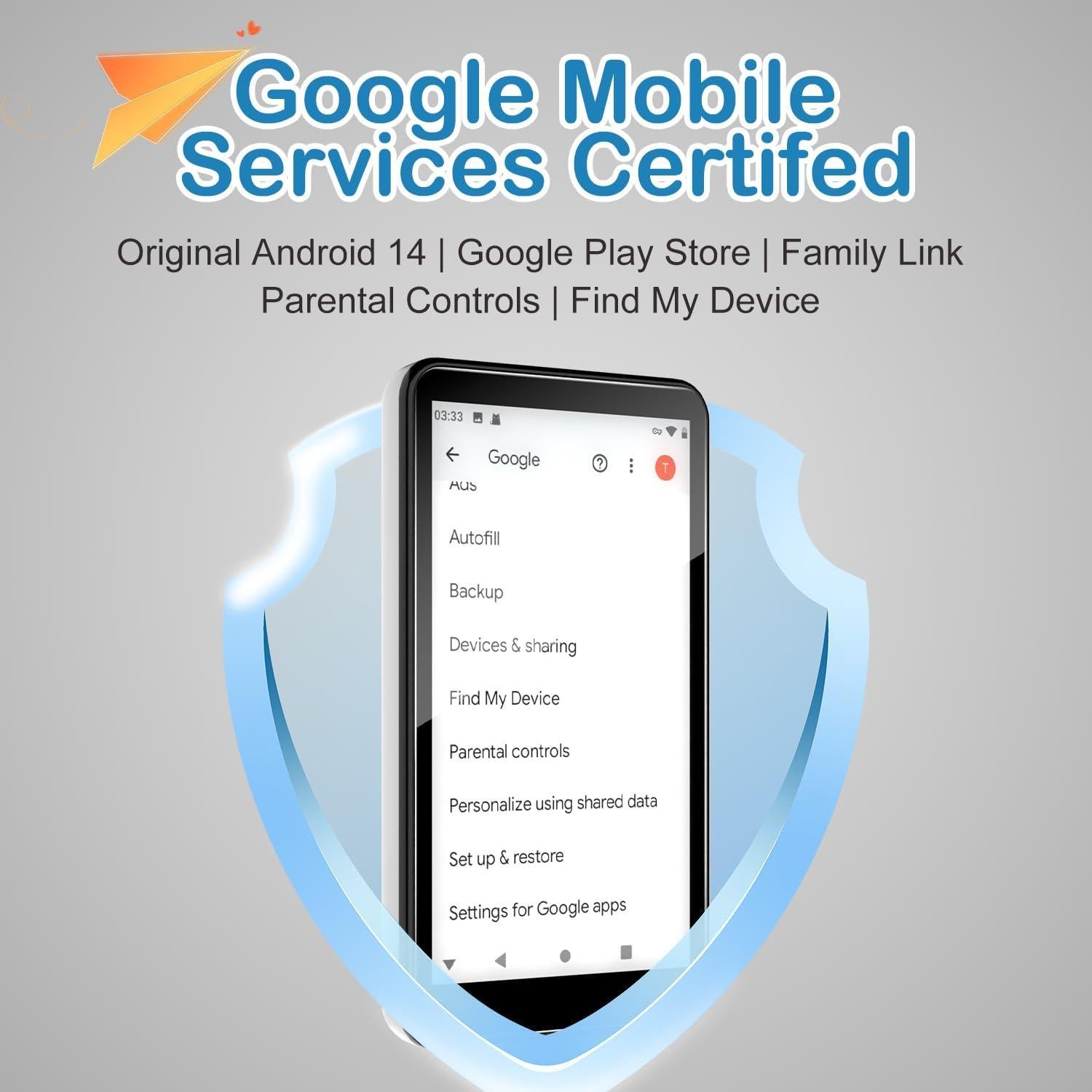 Reproductor MP3 DGTenk 96GB Android 9 Bluetooth 4" Control Parental