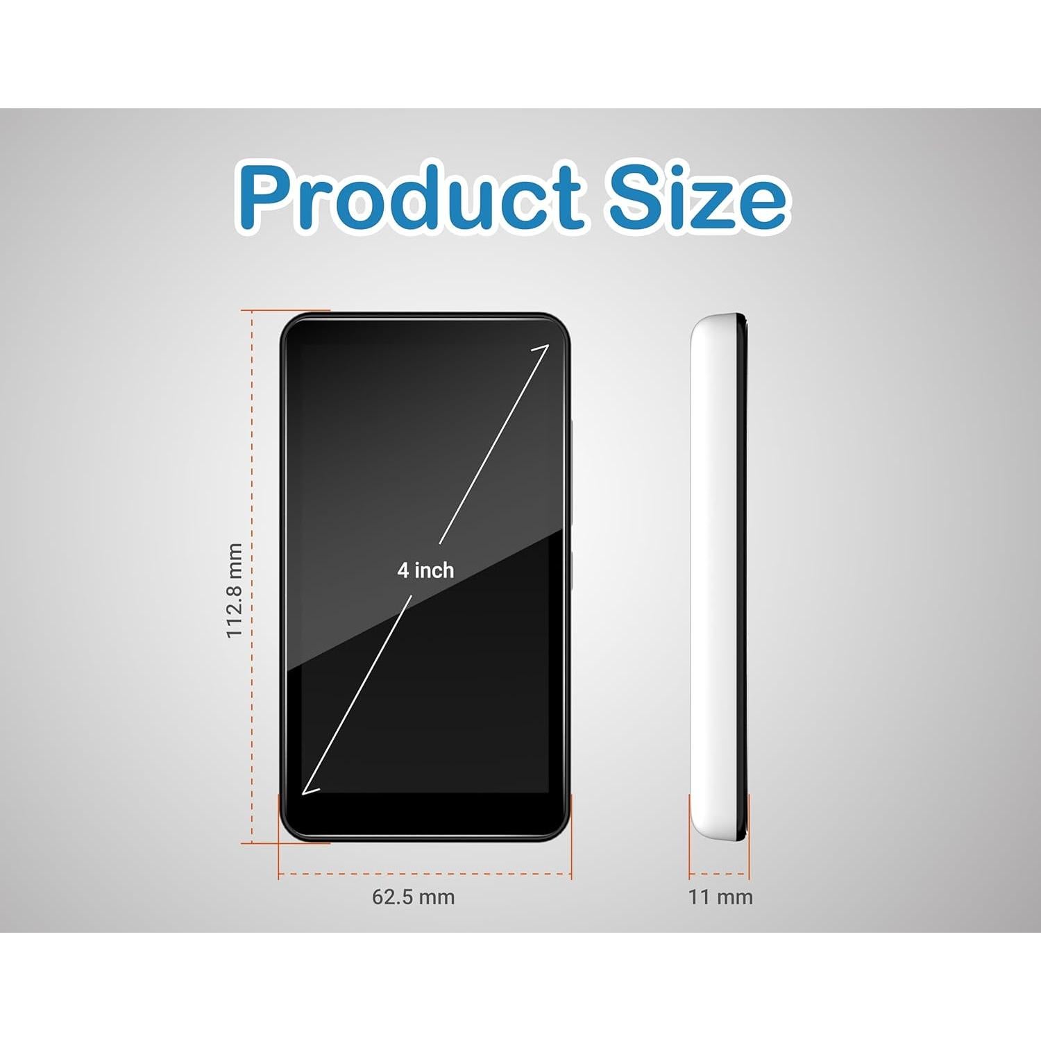 Reproductor MP3 DGTenk 96GB Android 9 Bluetooth 4" Control Parental