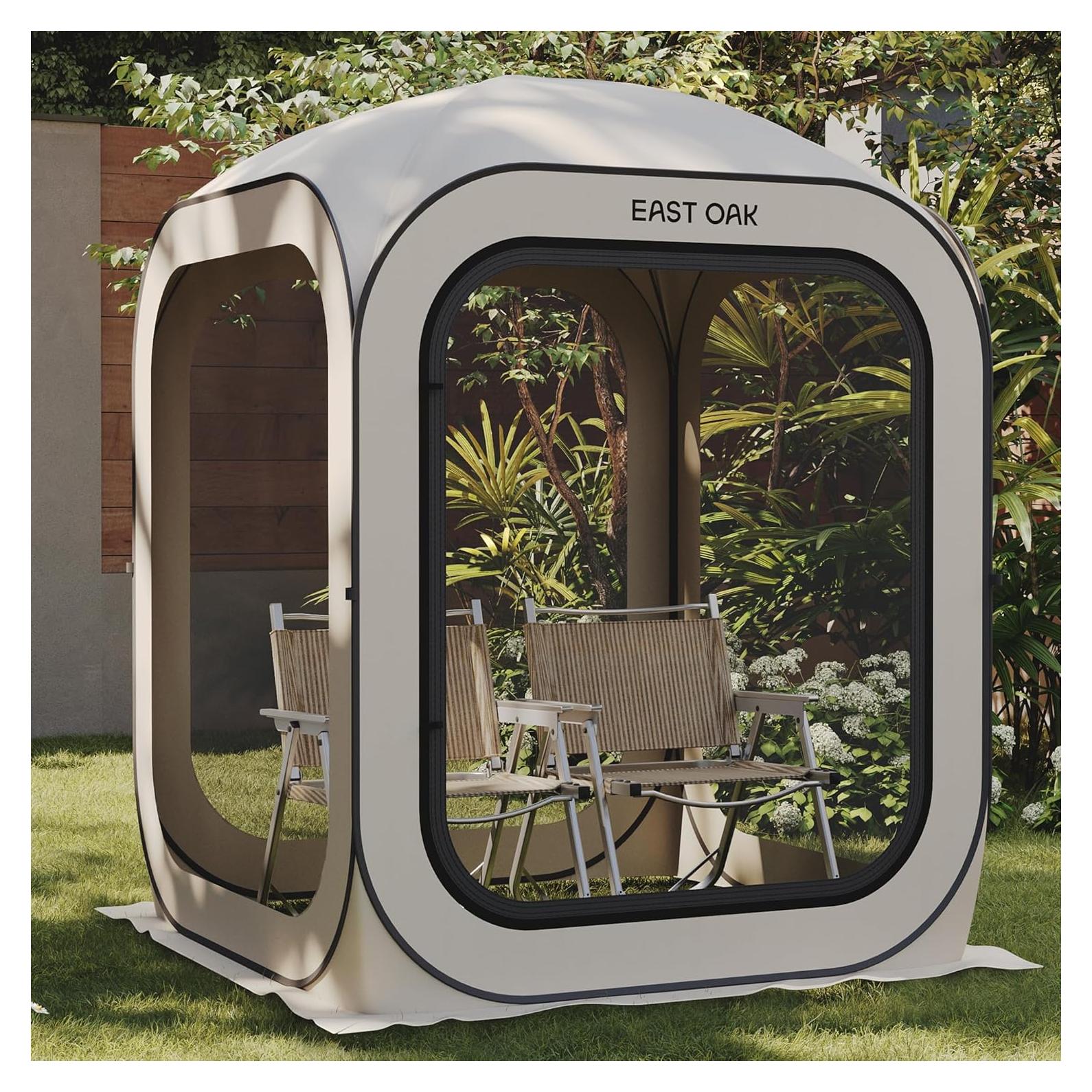 Carpa Pop-Up EAST OAK 4x4m Beige con Bolsa de Transporte