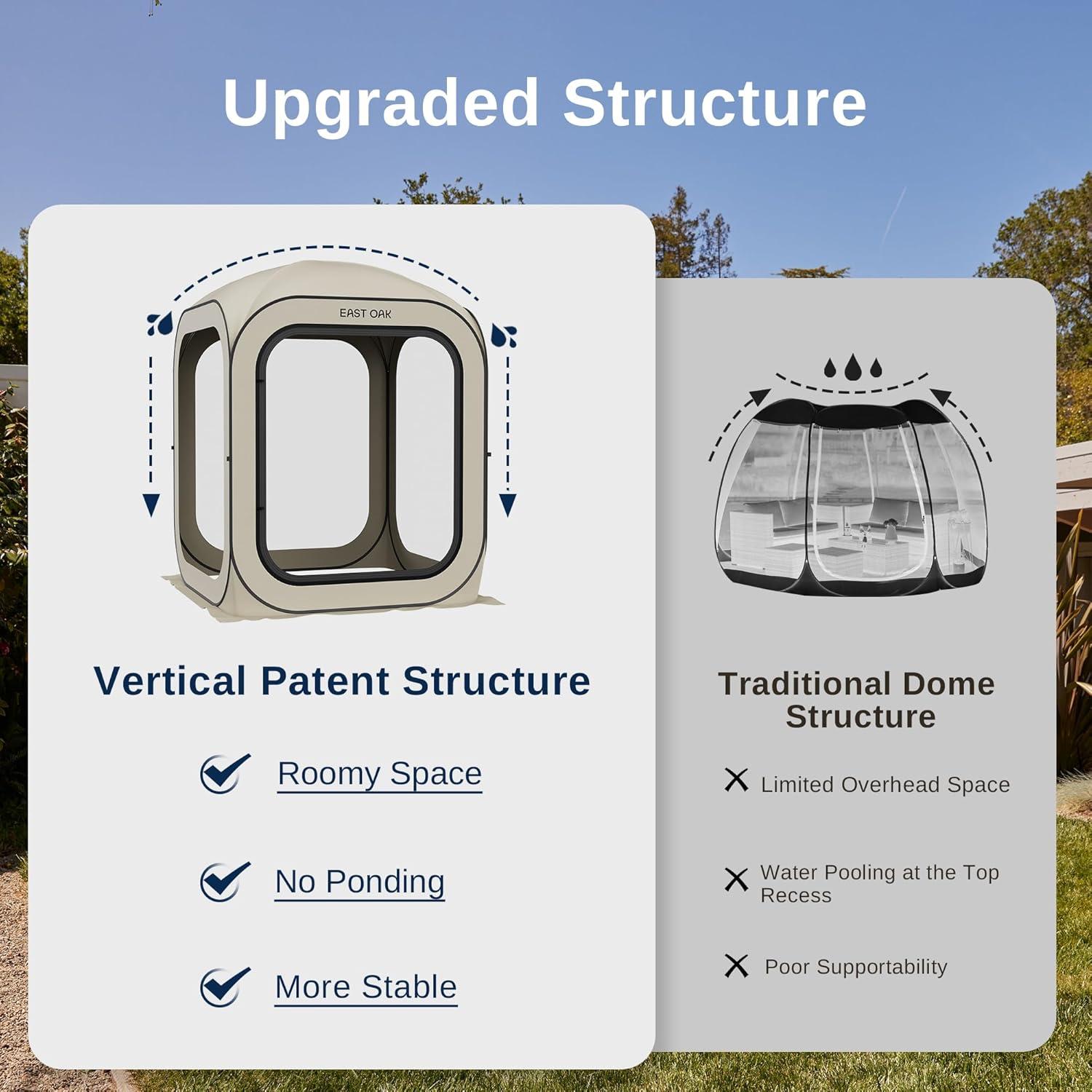 Carpa Pop-Up EAST OAK 4x4m Beige con Bolsa de Transporte