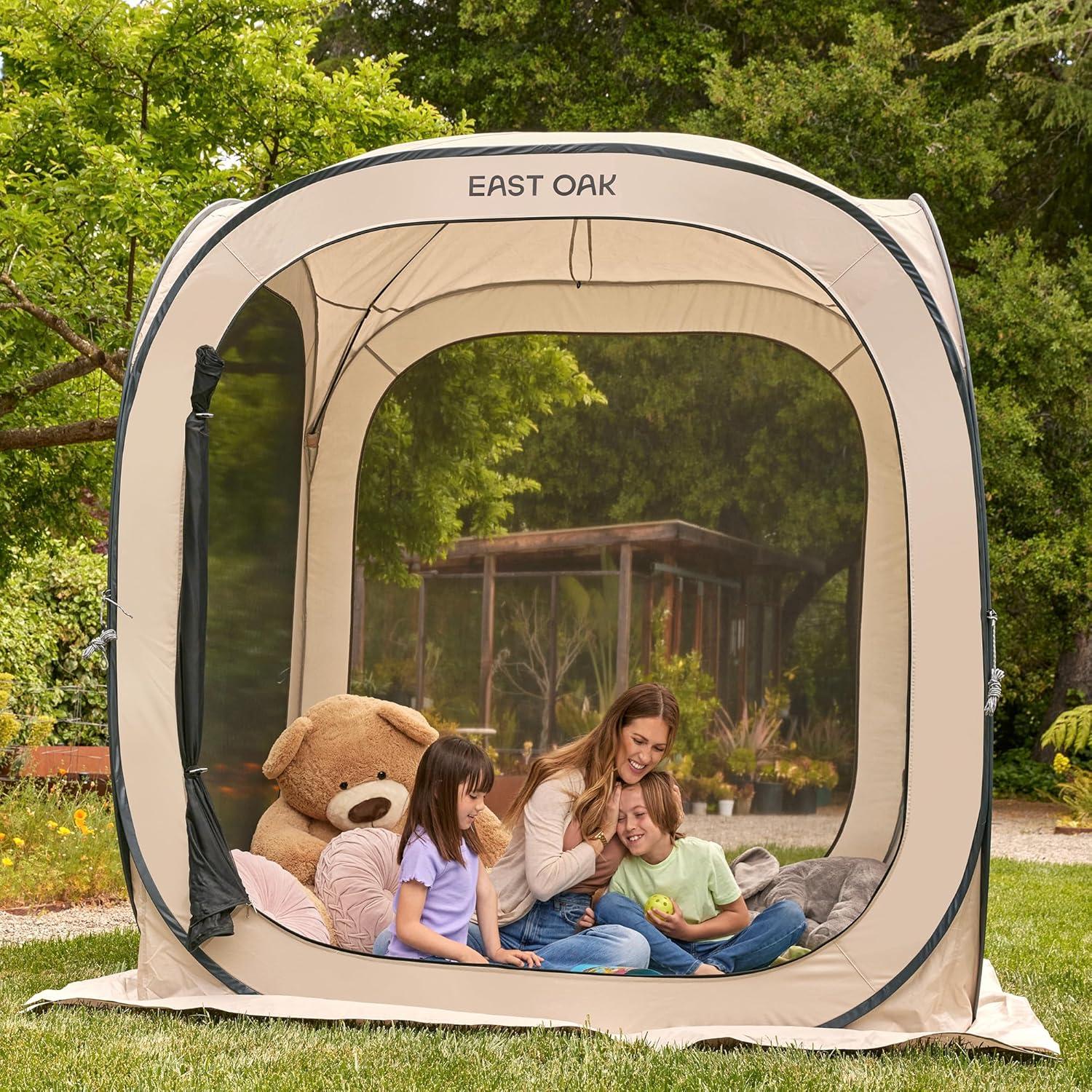 Carpa Pop-Up EAST OAK 4x4m Beige con Bolsa de Transporte
