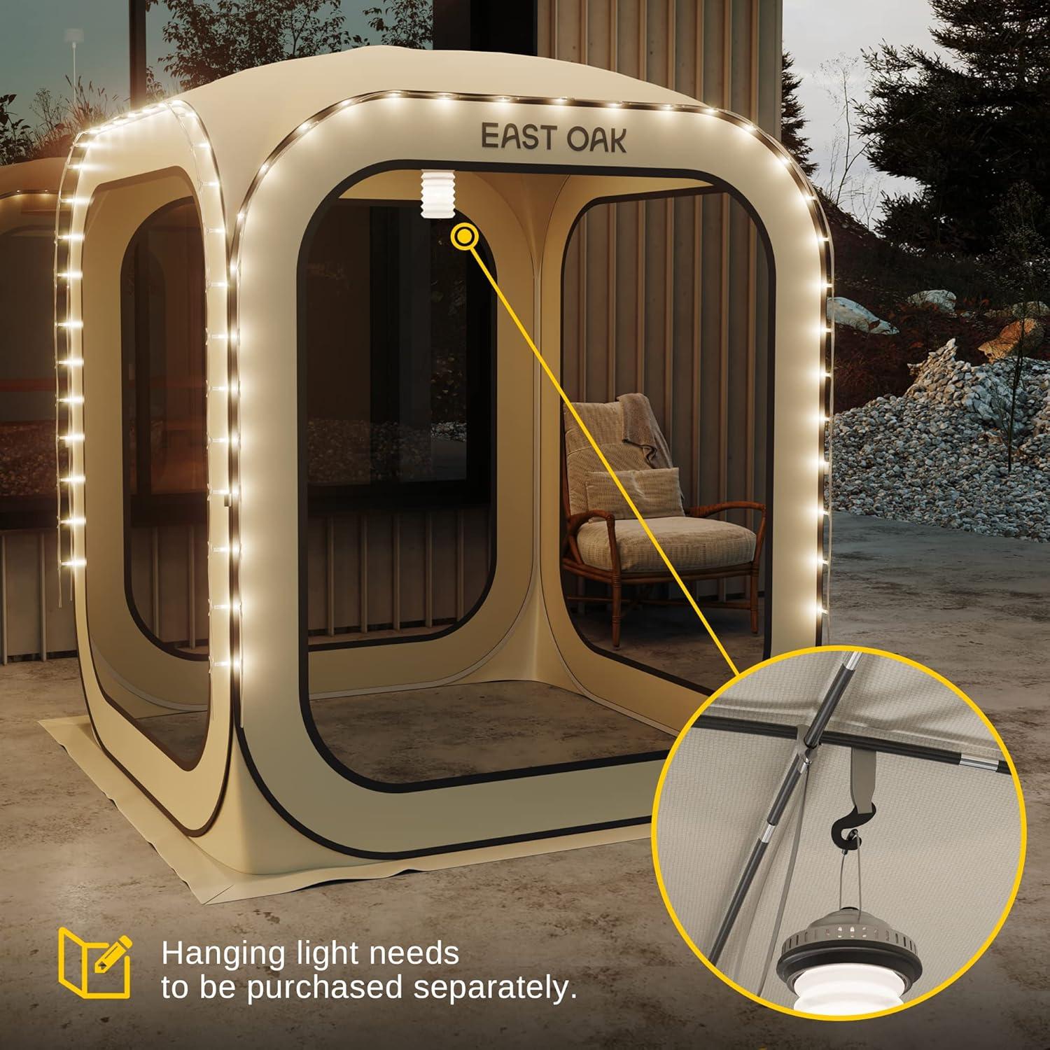 Carpa Pop-Up EAST OAK 4x4m Beige con Bolsa de Transporte