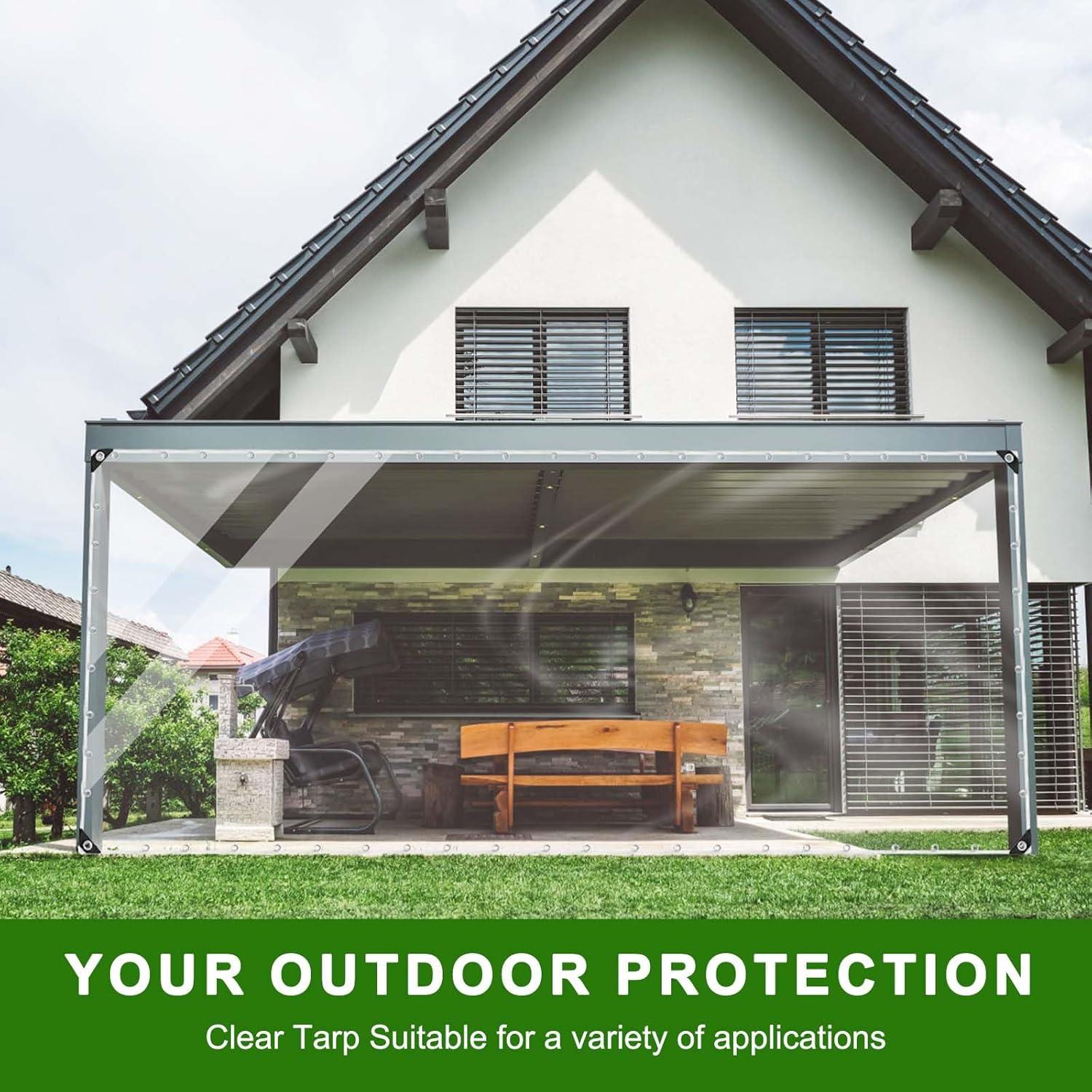 Lona Transparente 0.9x1.8m Sinessy 14Mil Resistente al Agua