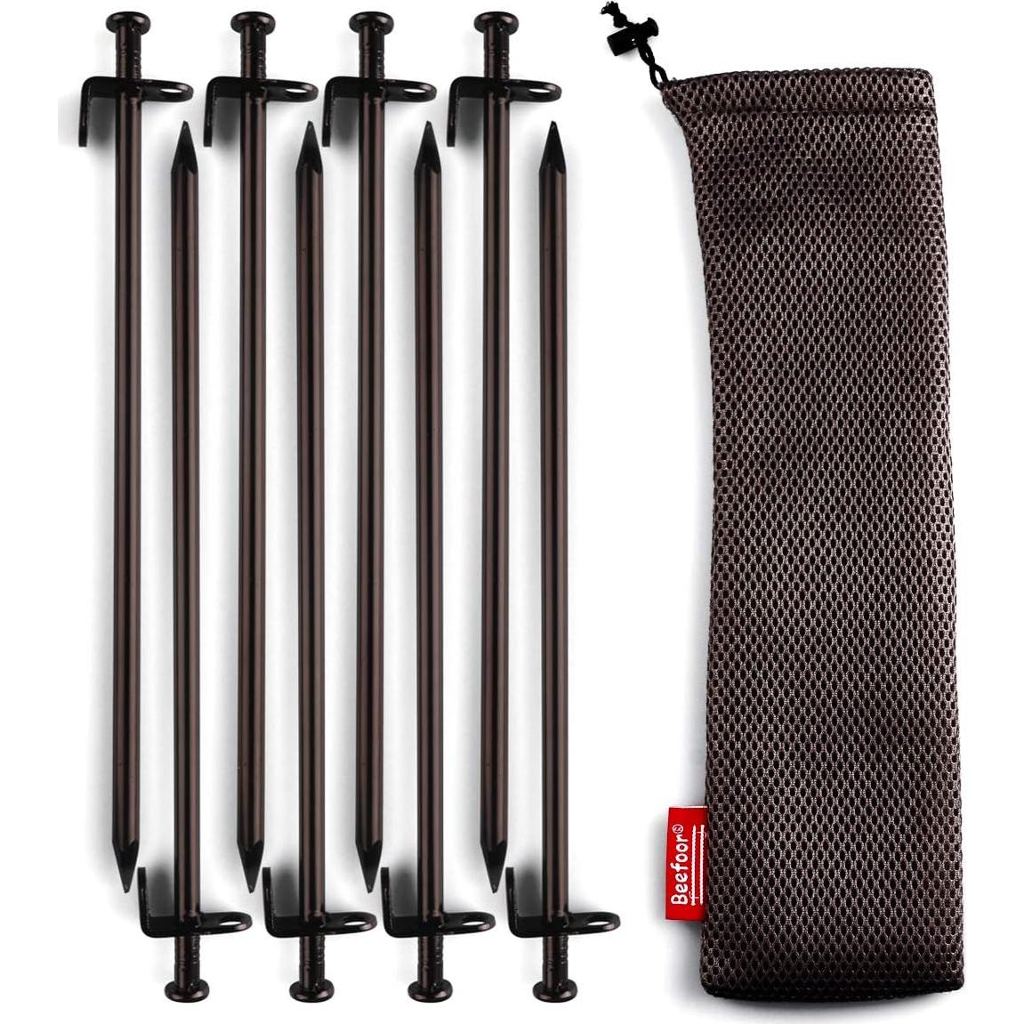 Estacas de Tienda Beefoor de Acero 30 cm - Paquete de 8