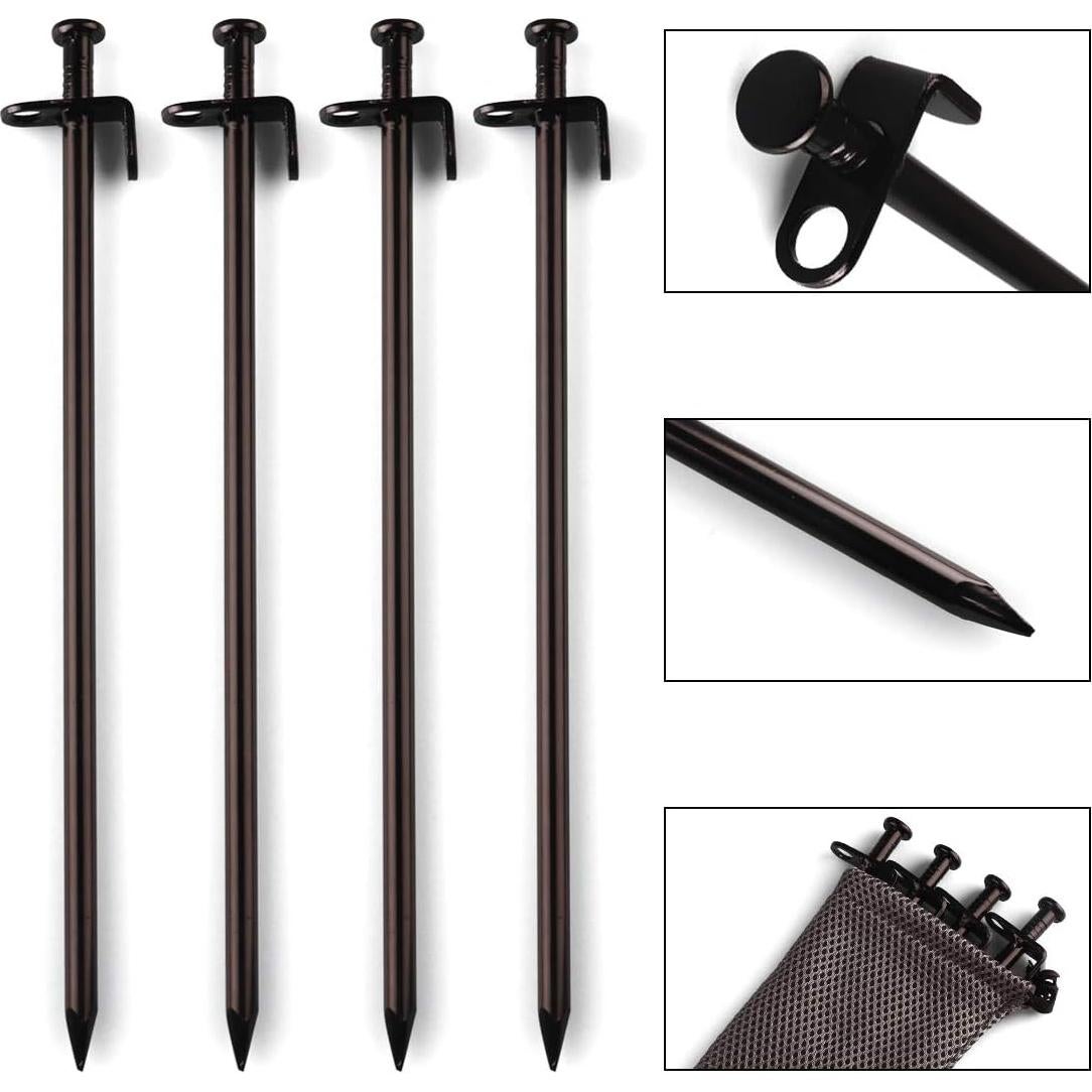 Estacas de Tienda Beefoor de Acero 30 cm - Paquete de 8