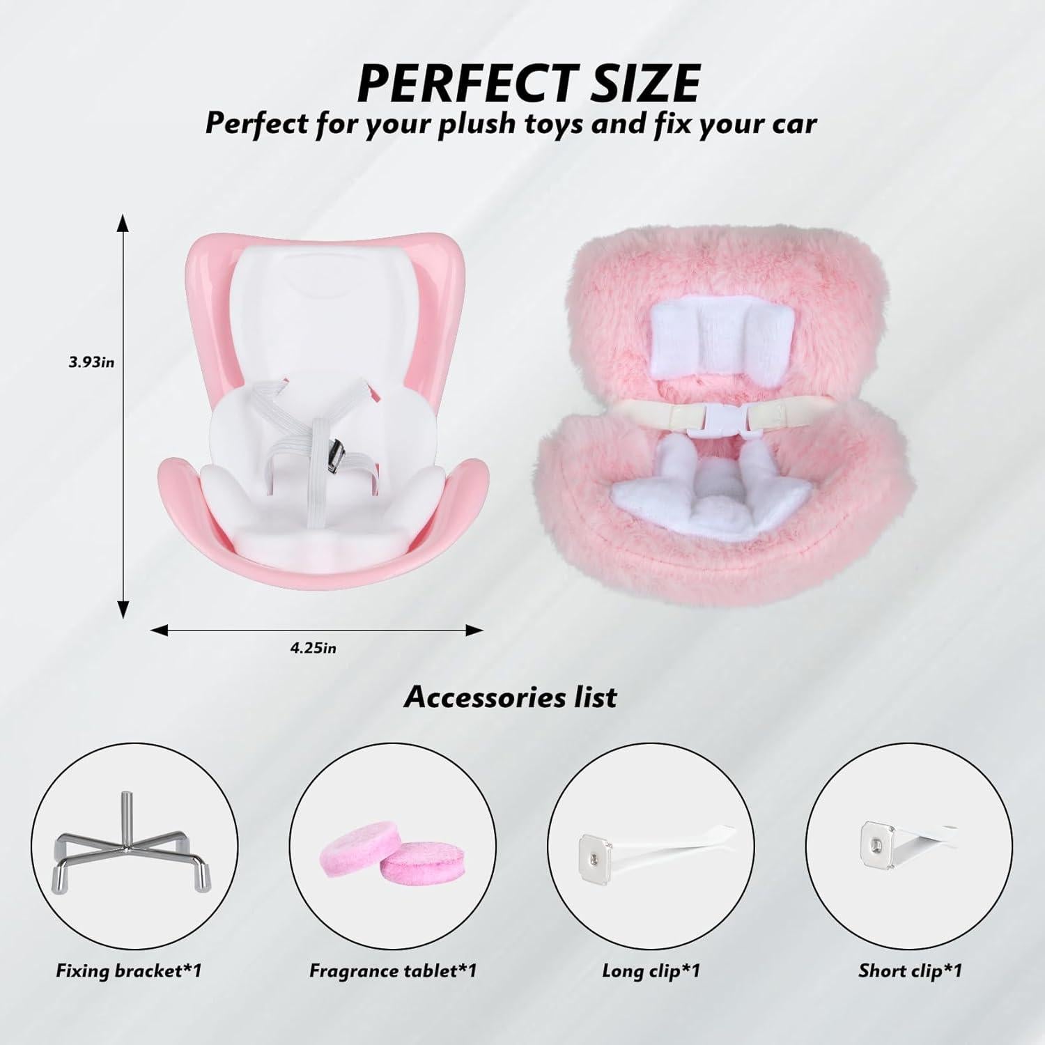 Silla de Auto para Muñecas Labubu Azul - Soporte Universal 17-56 cm