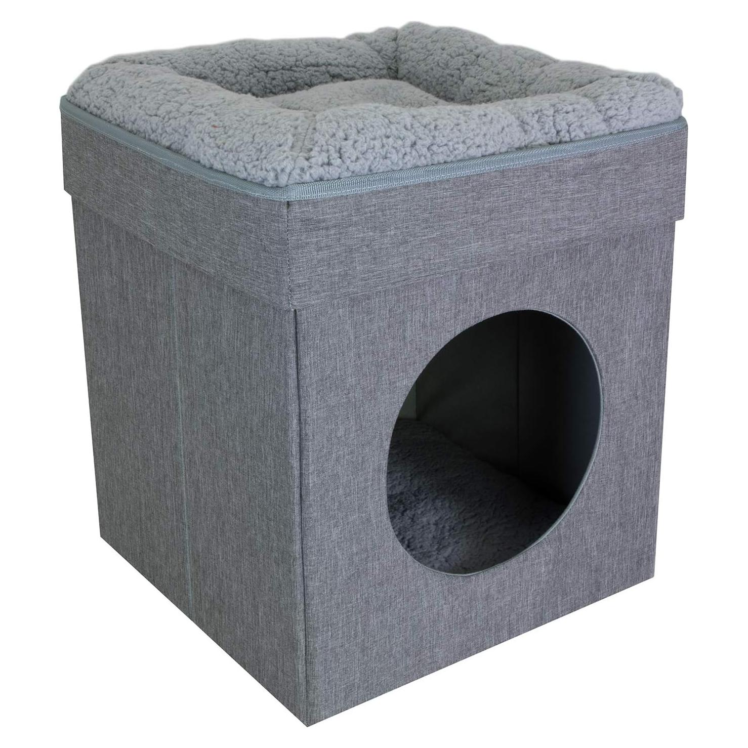 Mueble para Gatos SportPet Cubo Gris 42x42x48.9 cm