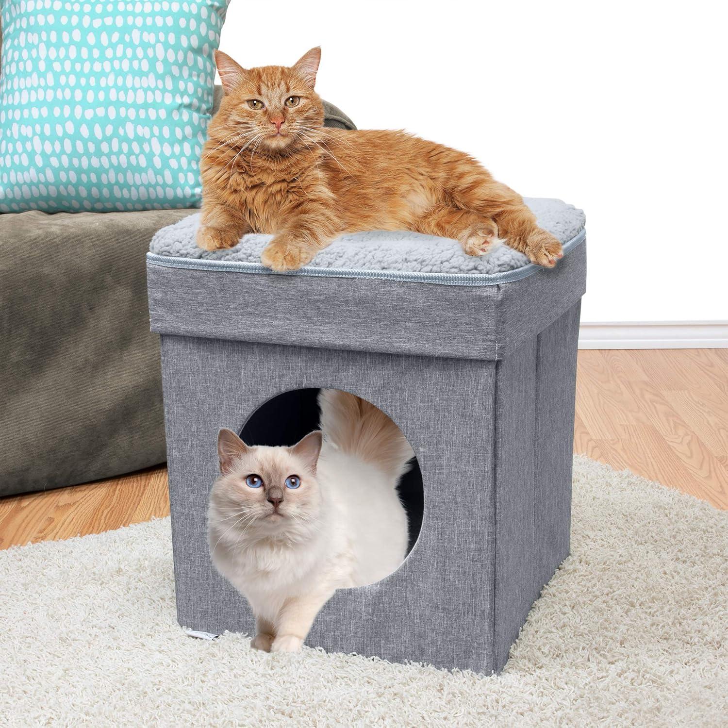 Mueble para Gatos SportPet Cubo Gris 42x42x48.9 cm