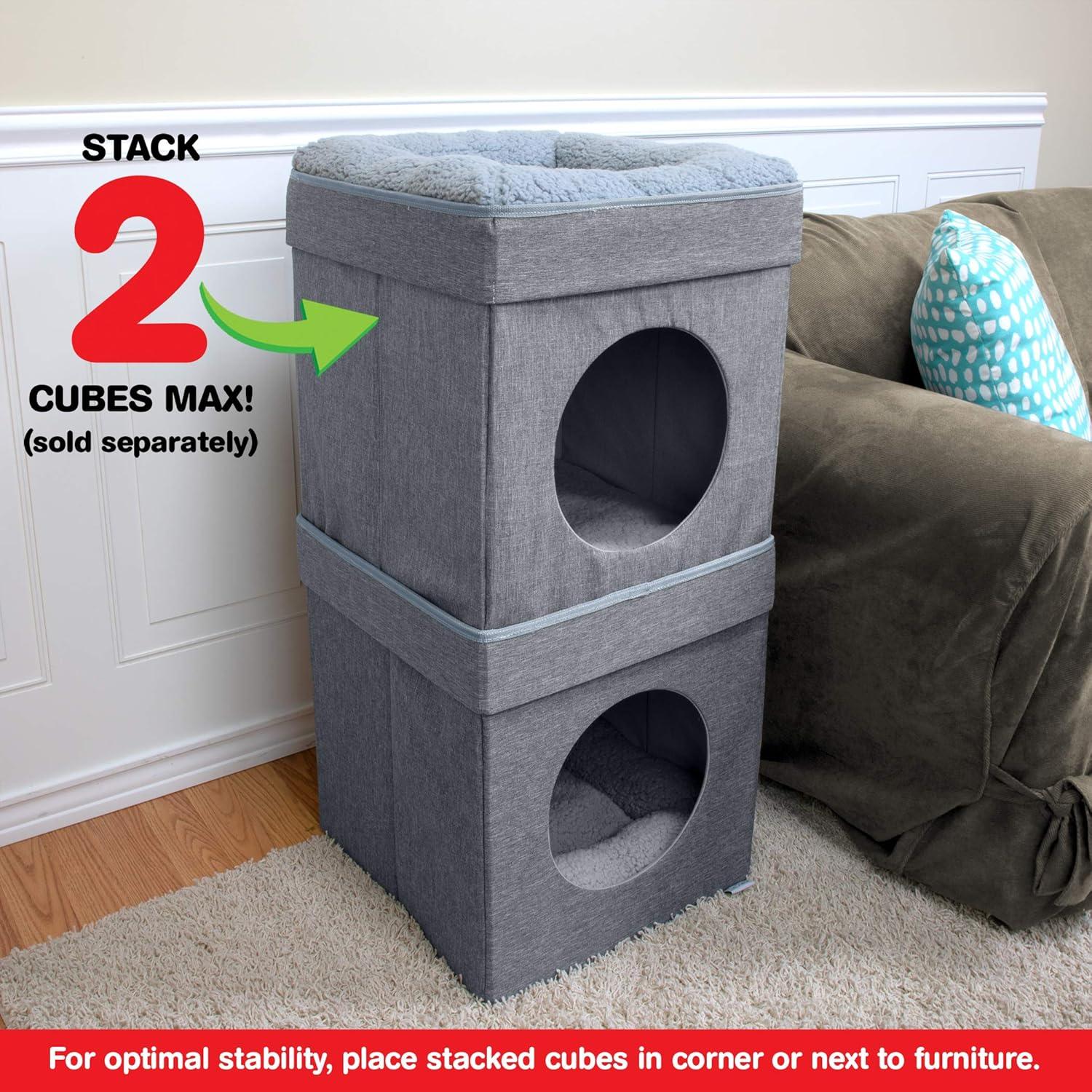 Mueble para Gatos SportPet Cubo Gris 42x42x48.9 cm