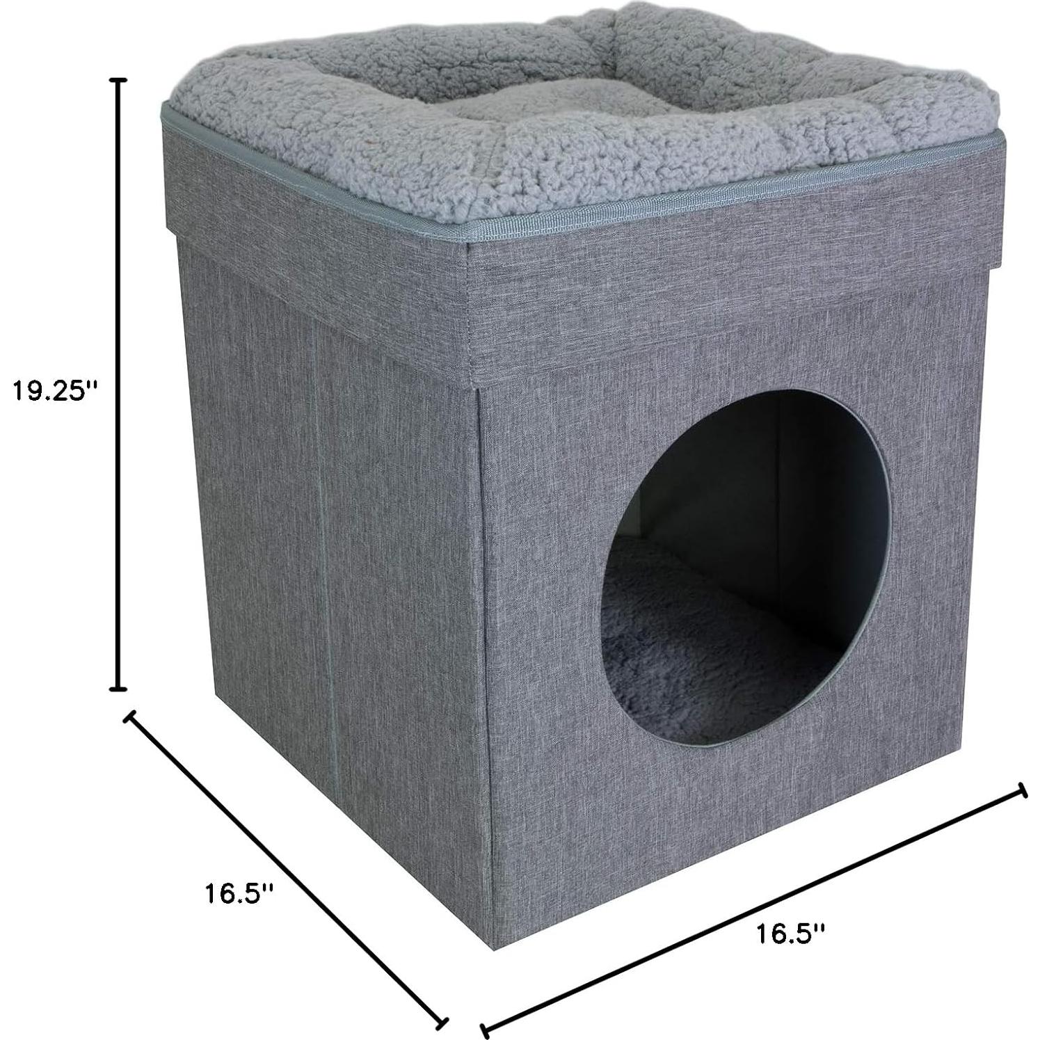 Mueble para Gatos SportPet Cubo Gris 42x42x48.9 cm