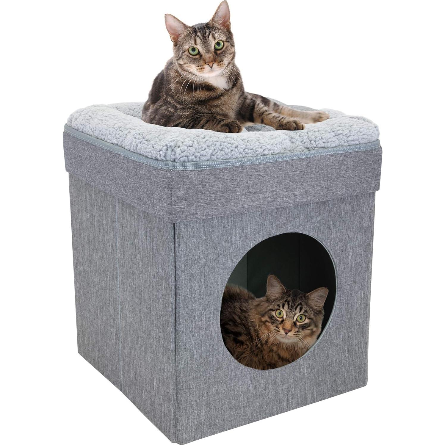 Mueble para Gatos SportPet Cubo Gris 42x42x48.9 cm
