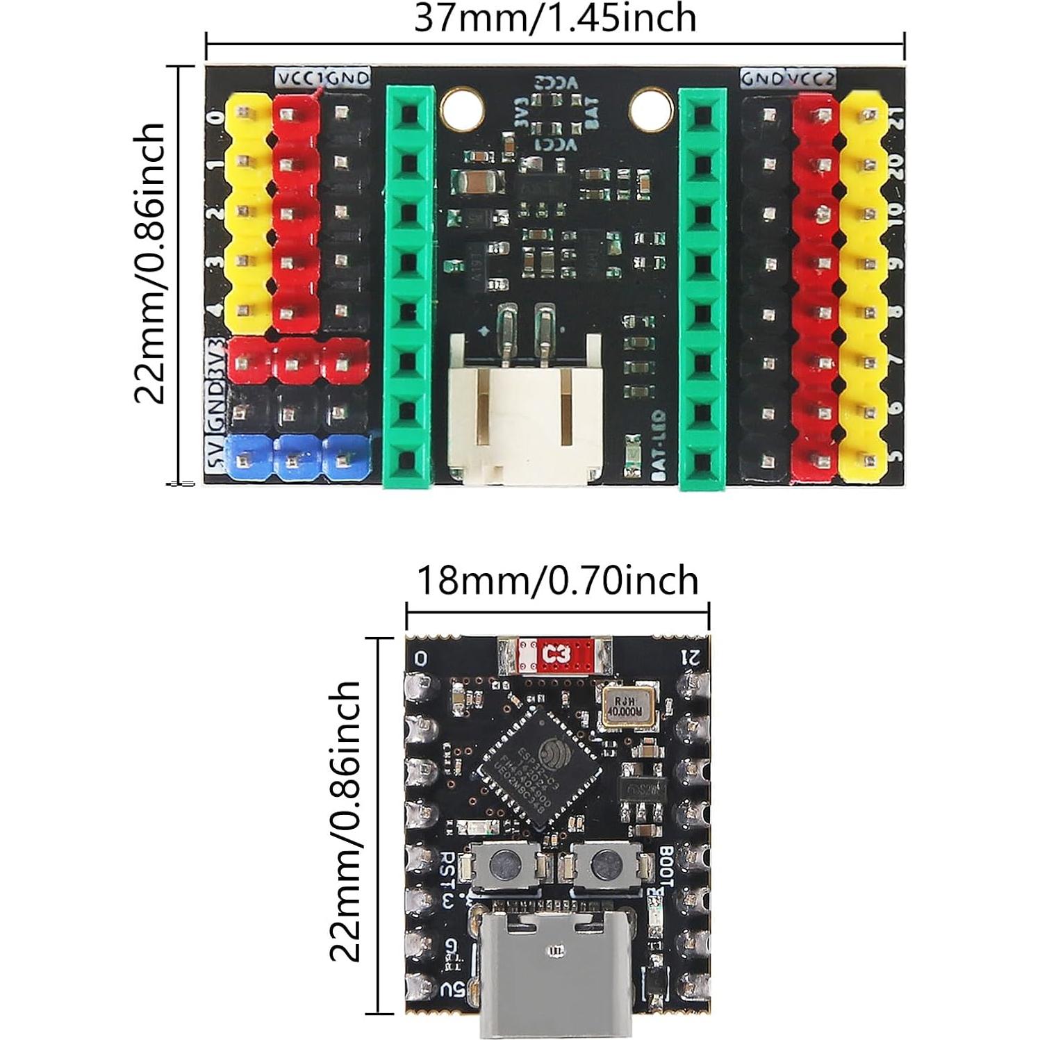 3 Sets Placa de Desarrollo DWEII ESP32-C3 Supermini WiFi Bluetooth