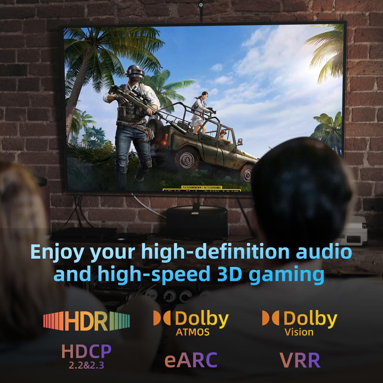 Cable HDMI 8K 2m Grofyllaa Ultra Alta Velocidad 48Gbps