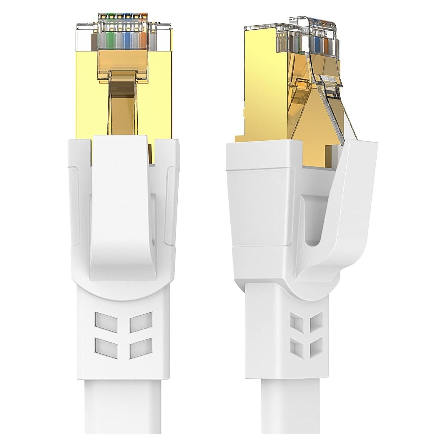 Cable Ethernet Cat 8 4.57m Qiuean Alta Velocidad SFTP Blanco
