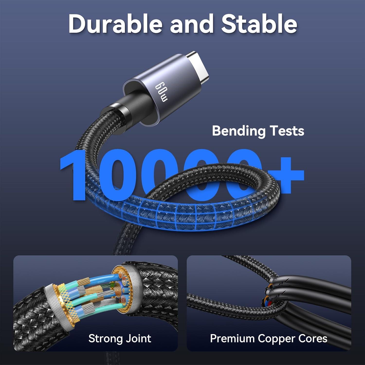 Cable de Carga Múltiple USB-C 2-en-1 USAMS 72W 1.2m