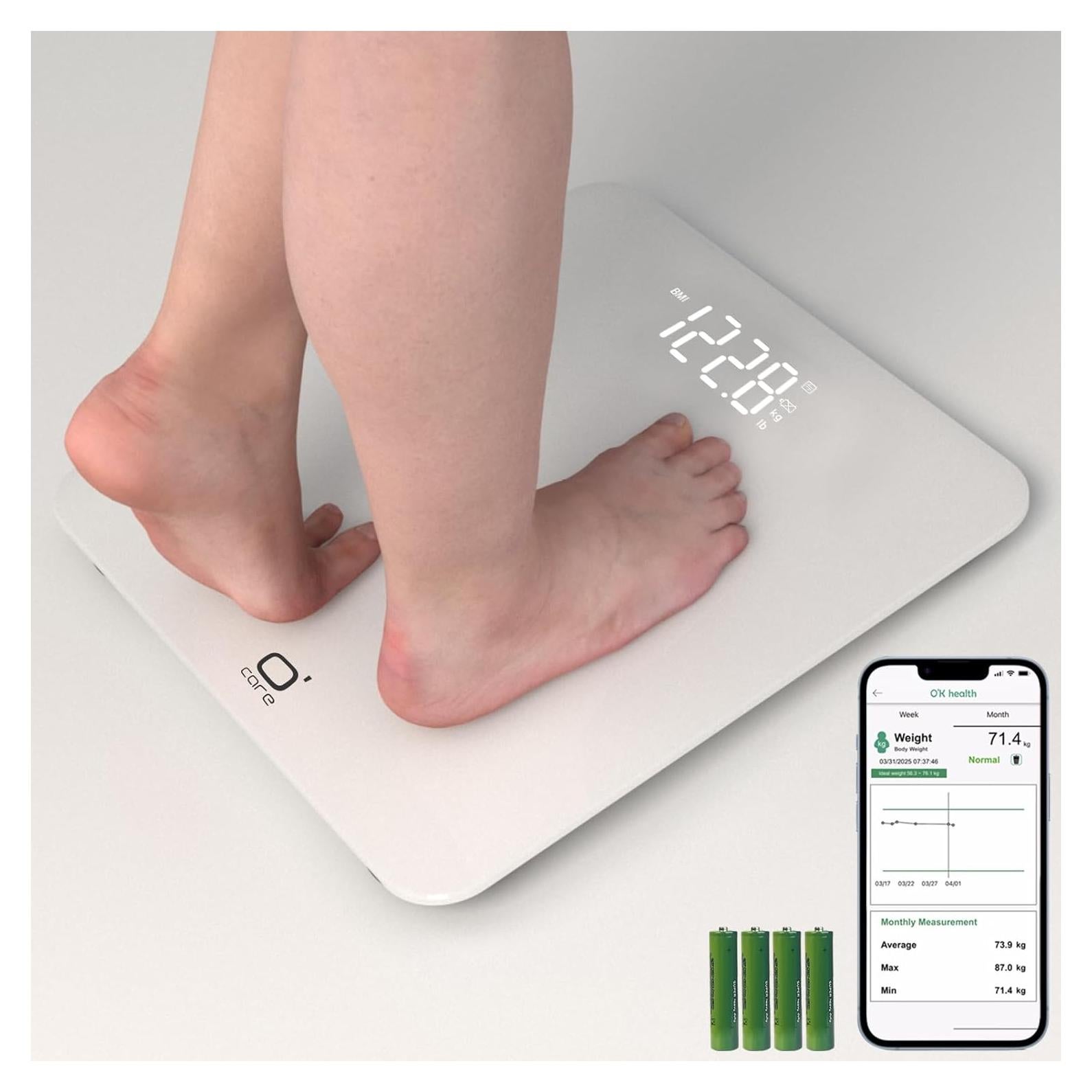 Báscula Inteligente O'CARE 200kg con Pantalla LED y APP