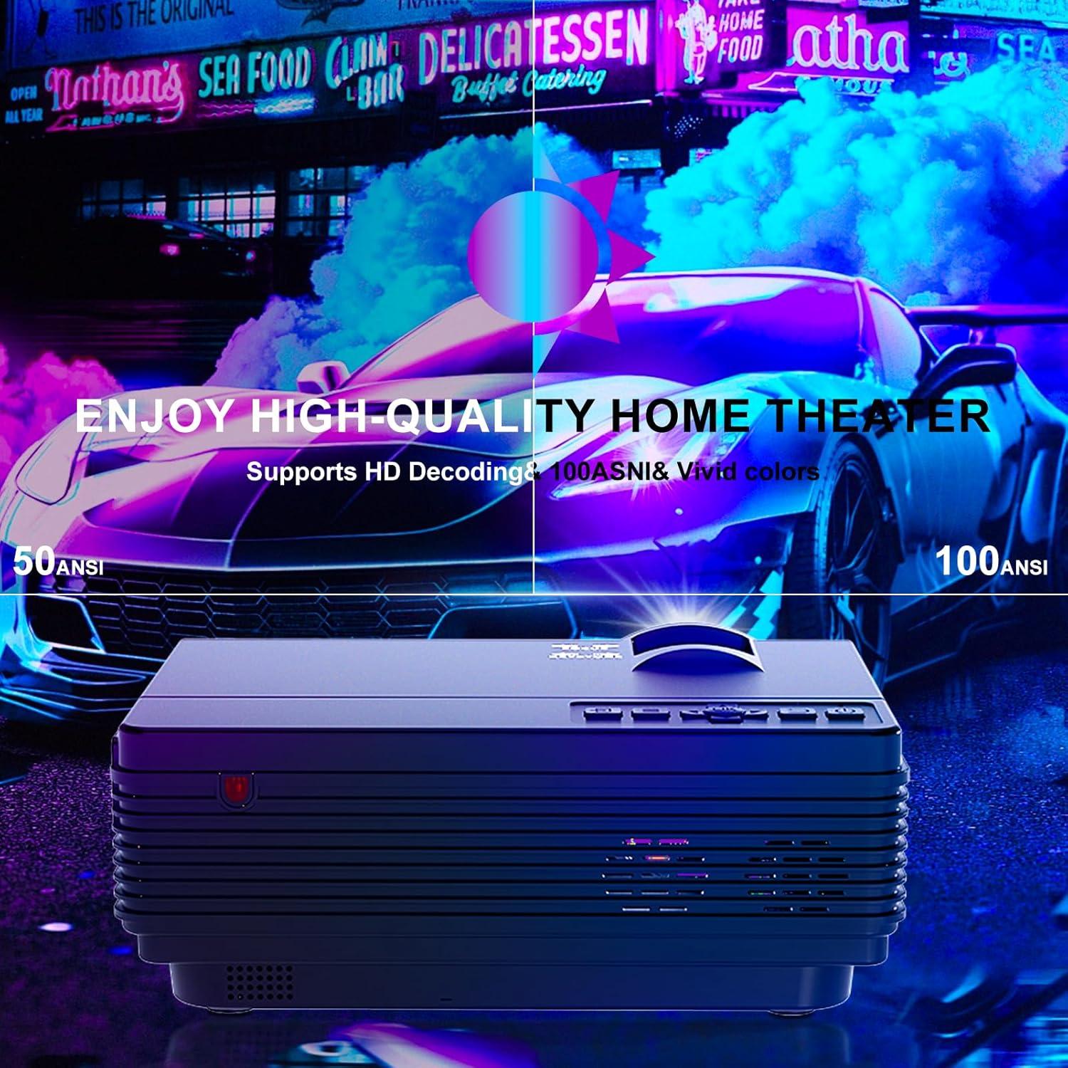 Proyector Mini JPHPL Q5 Full HD 1080P Bluetooth WIFI Negro