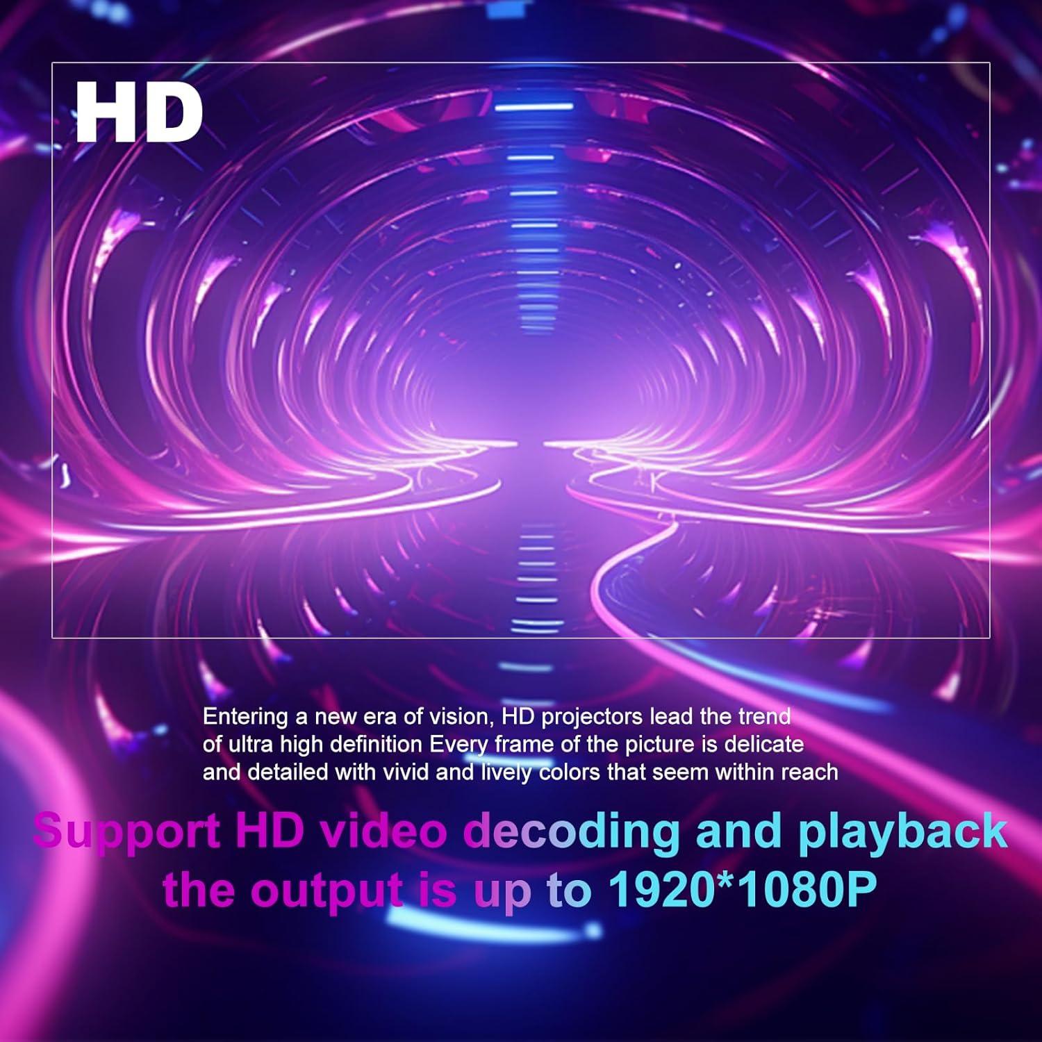 Proyector Mini JPHPL Q5 Full HD 1080P Bluetooth WIFI Negro