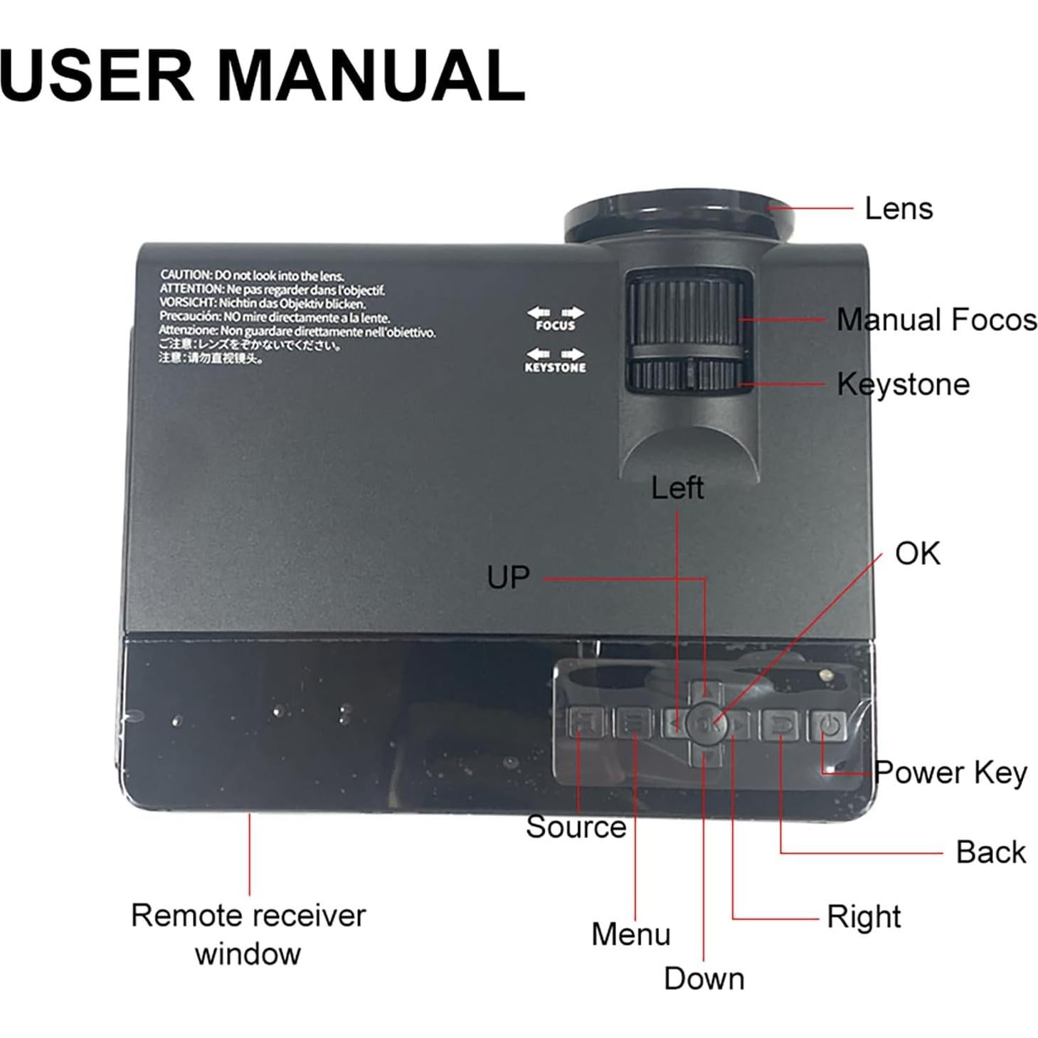 Proyector Mini JPHPL Q5 Full HD 1080P Bluetooth WIFI Negro
