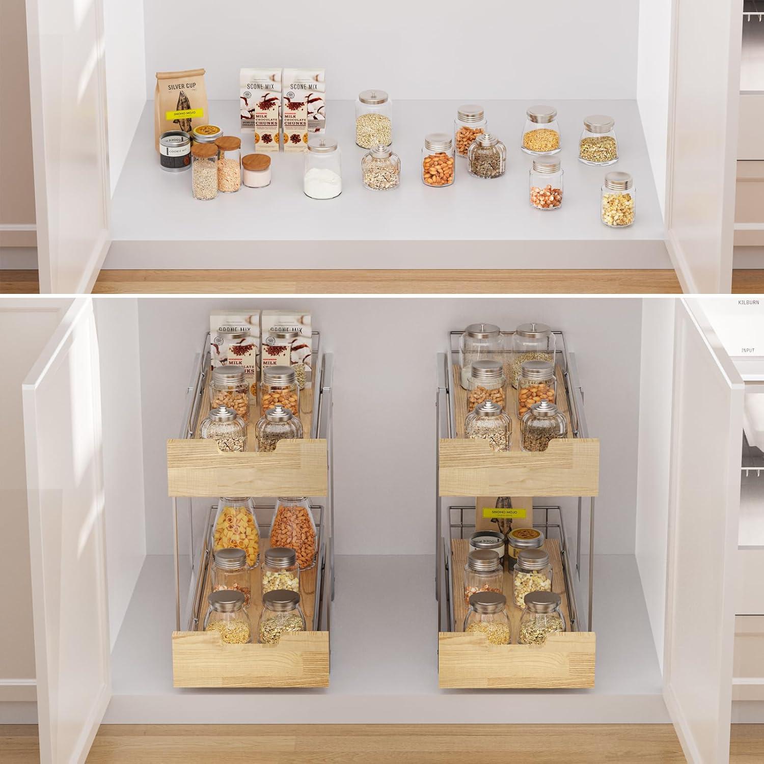 Organizador de Gabinete Extraíble Sikarou 22.86x53.34cm Madera