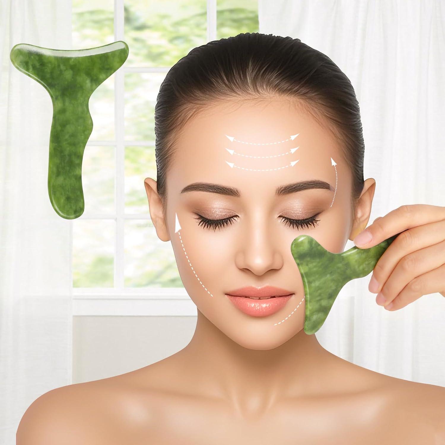 Set Grande de Gua Sha de Jade Mierbai - Masaje Anticelulitis