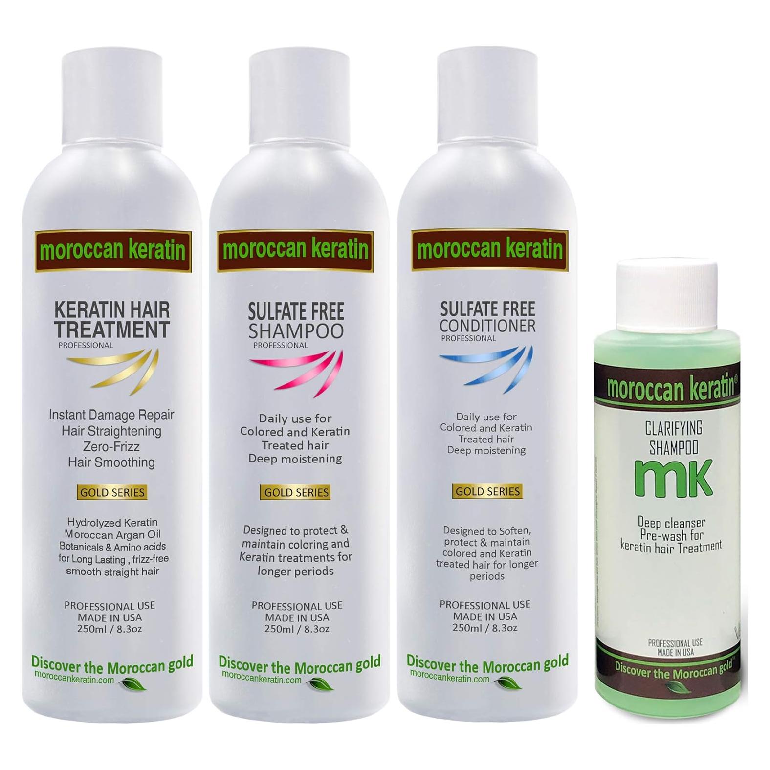 Keratina Brasileña Gold Series - Tratamiento Cabello 4 Piezas