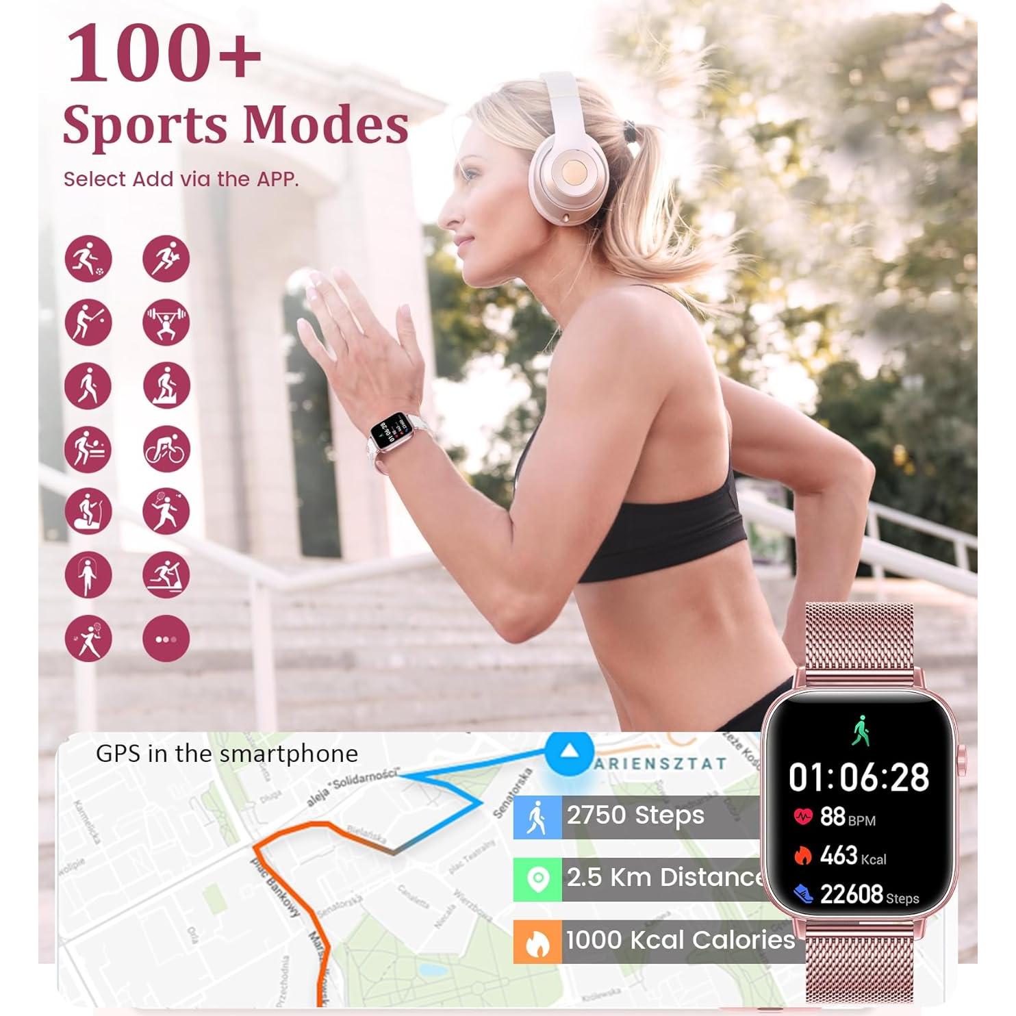 Reloj Inteligente Betatree 1.83" para Mujeres Bluetooth Fitness