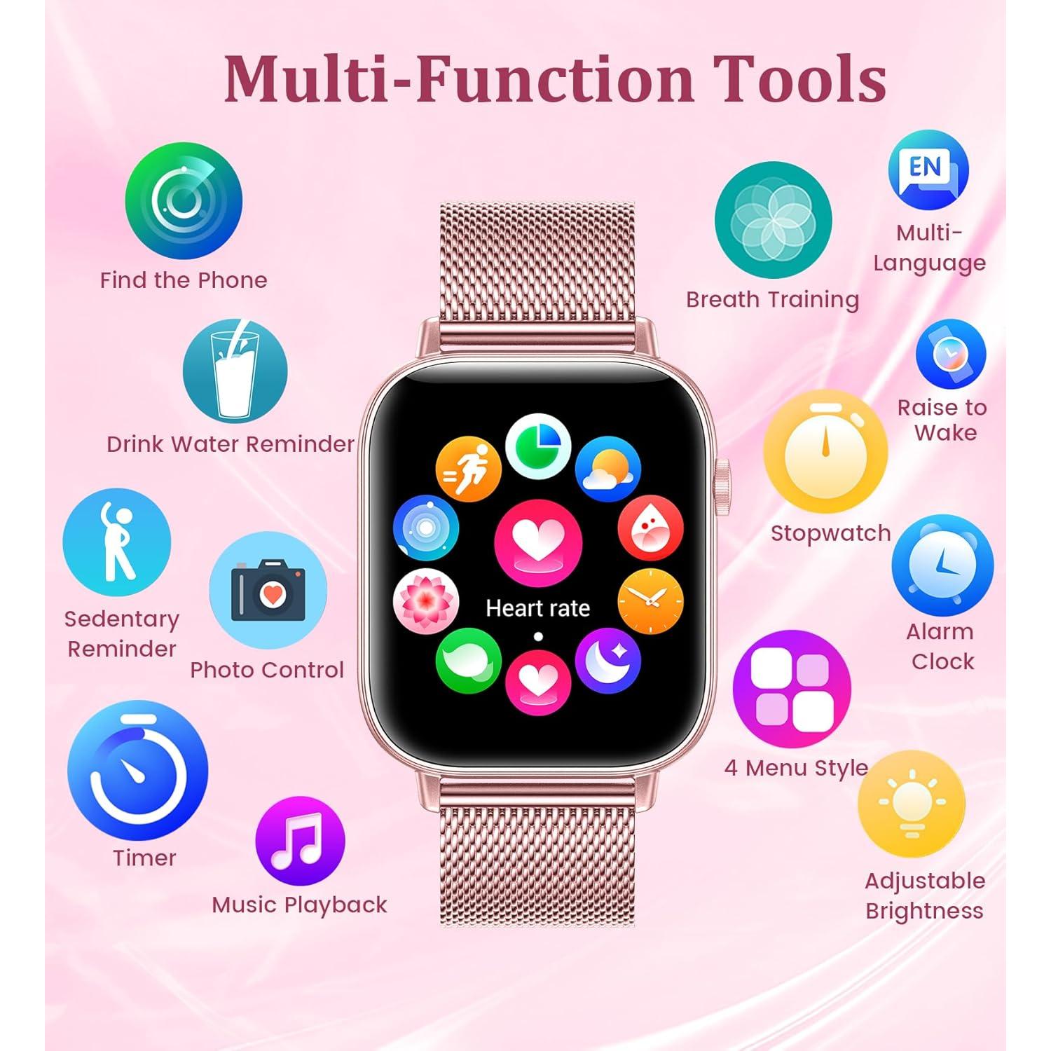 Reloj Inteligente Betatree 1.83" para Mujeres Bluetooth Fitness