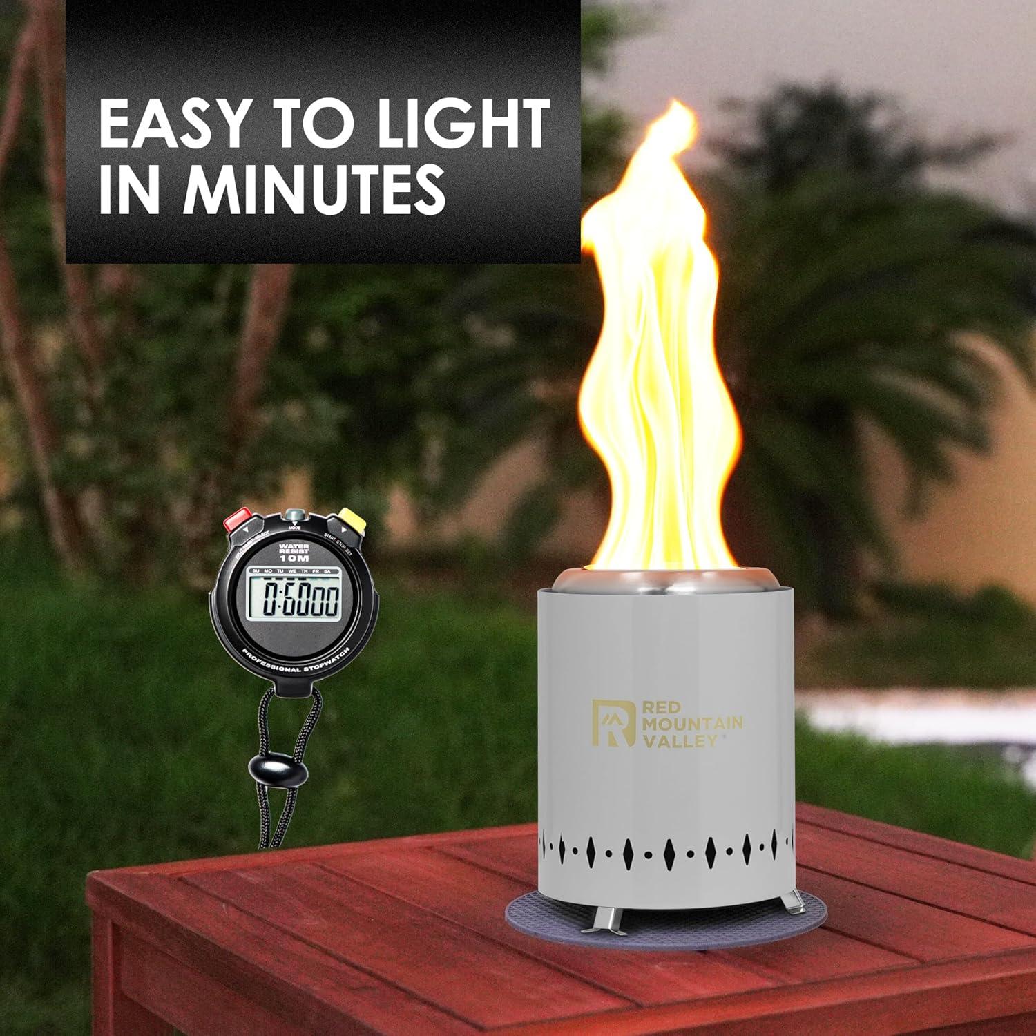 Hoguera de Mesa Red Mountain Valley Acero Inoxidable Gris