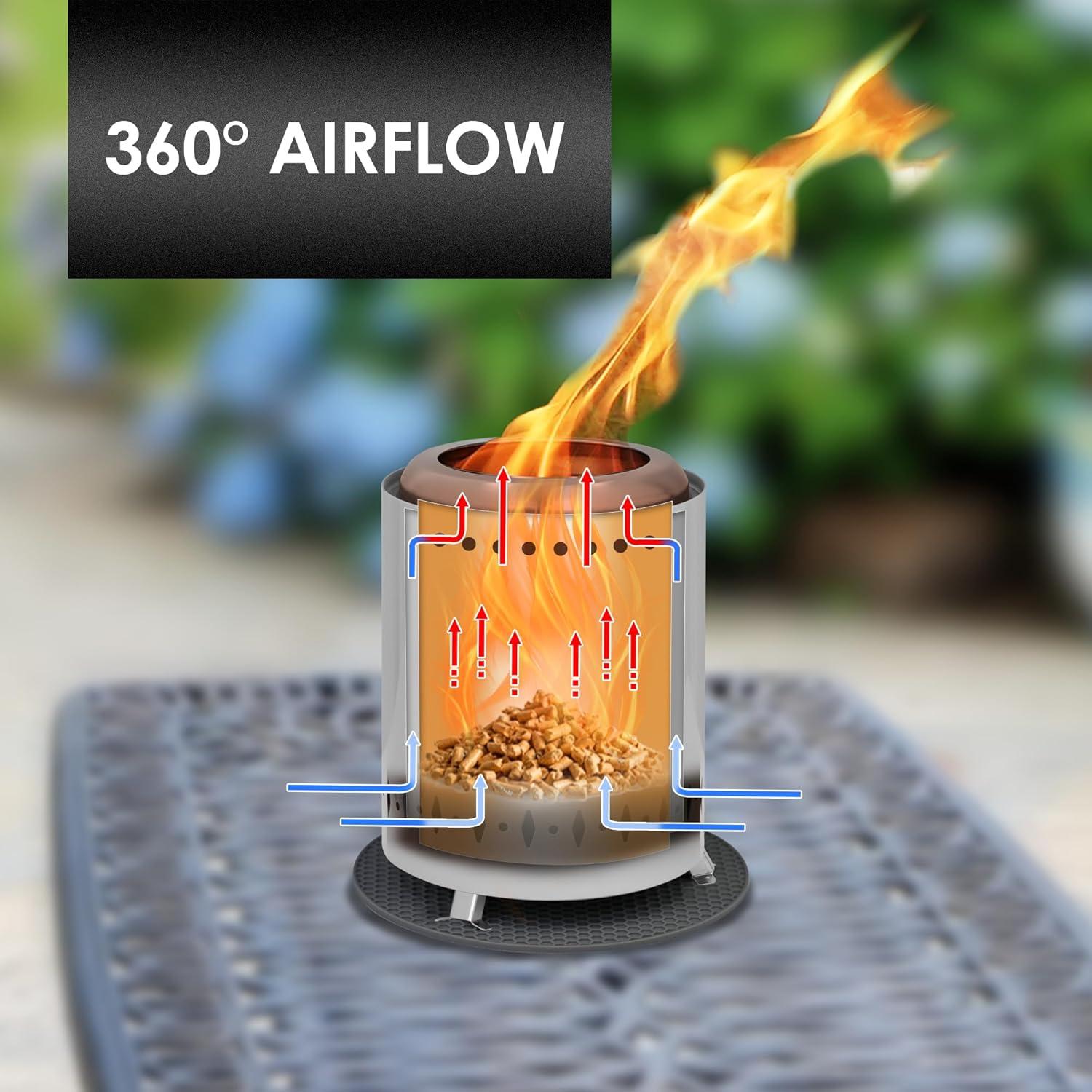 Hoguera de Mesa Red Mountain Valley Acero Inoxidable Gris